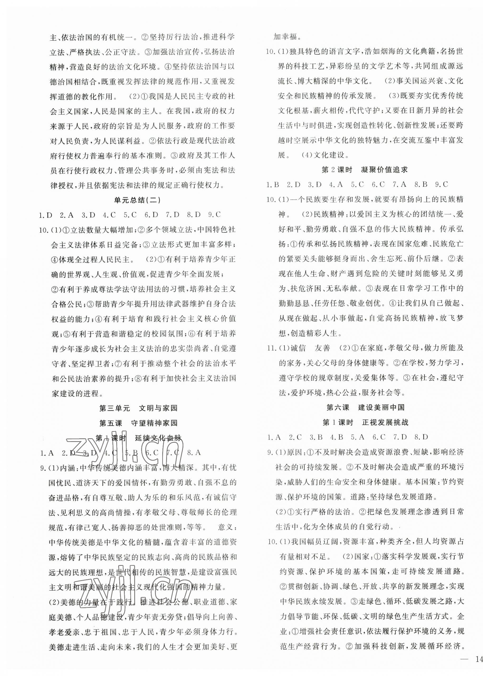 2023年體驗(yàn)型學(xué)案九年級道德與法治上冊人教版 第3頁