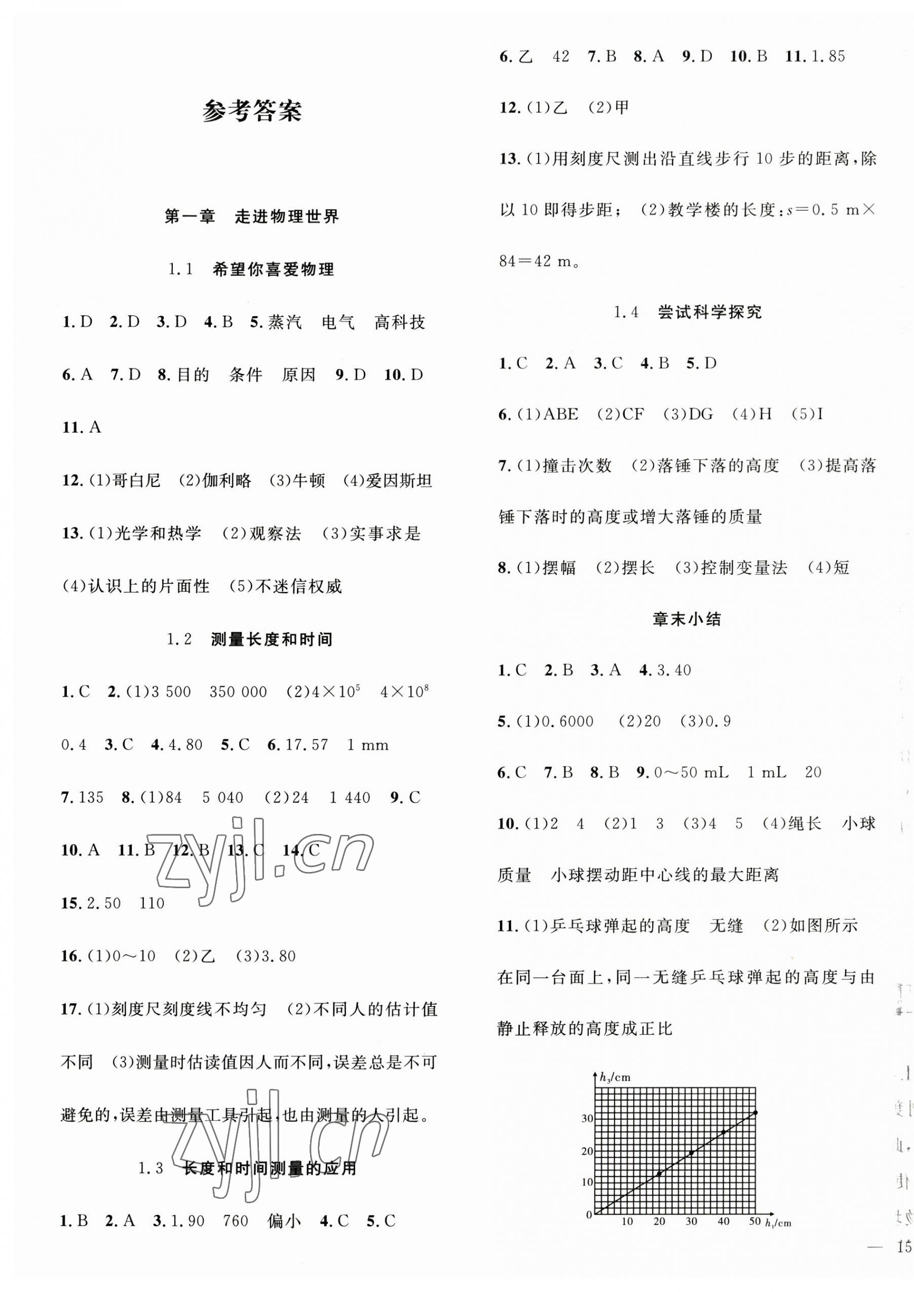 2023年体验型学案八年级物理上册沪粤版 第1页