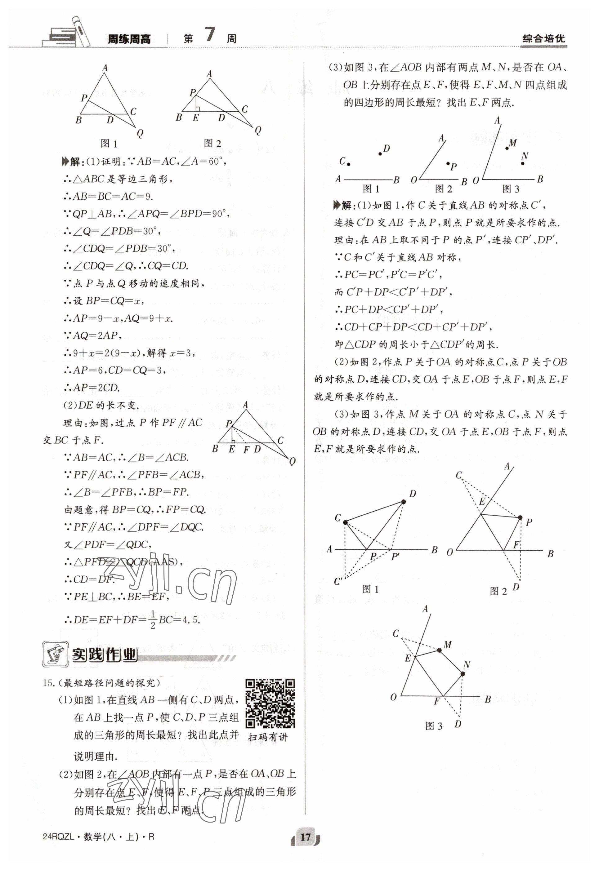 2023年日清周练八年级数学上册人教版 参考答案第17页