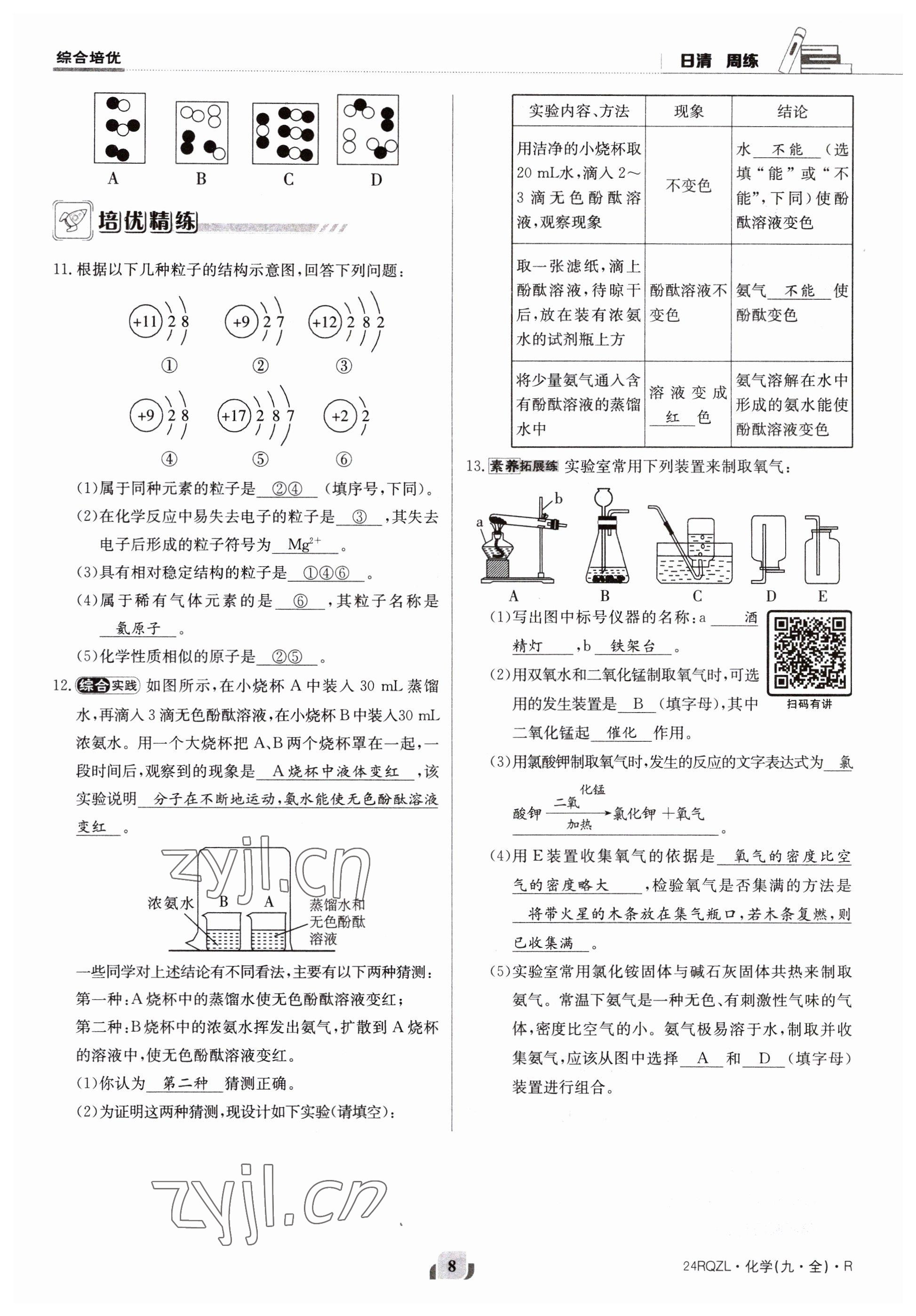 2023年日清周練九年級(jí)化學(xué)人教版 第8頁