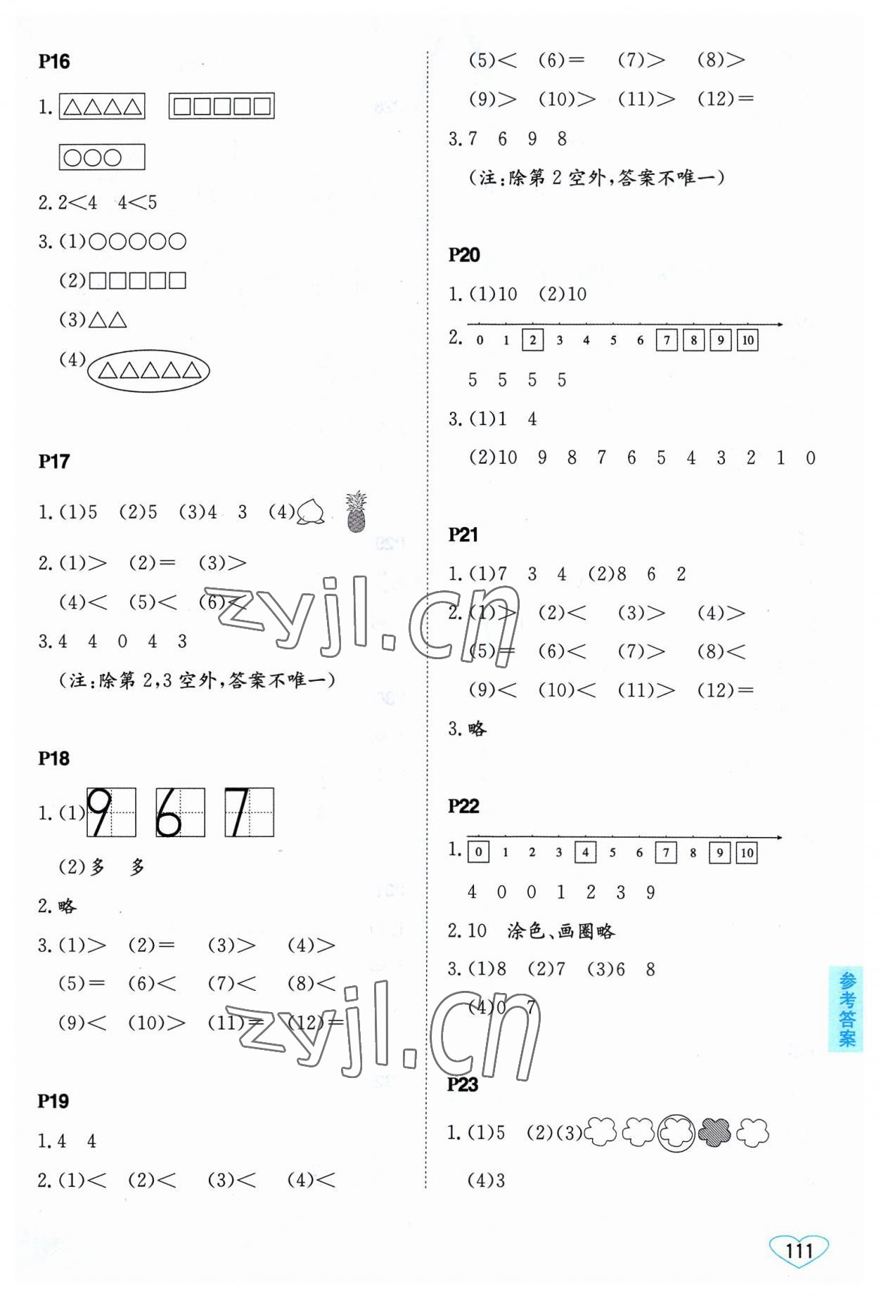 2023年小學數學口算心算速算一年級上冊蘇教版 第3頁