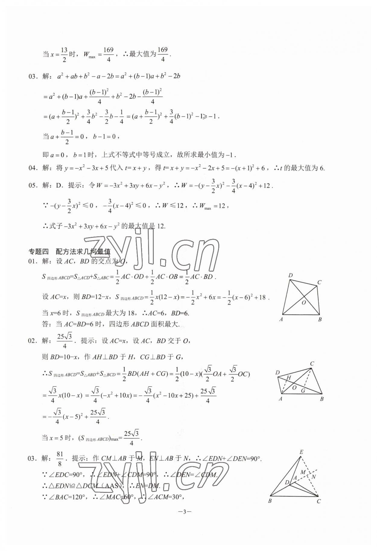 2023年名校學典核心考點延邊大學出版社九年級數學上冊人教版 參考答案第3頁