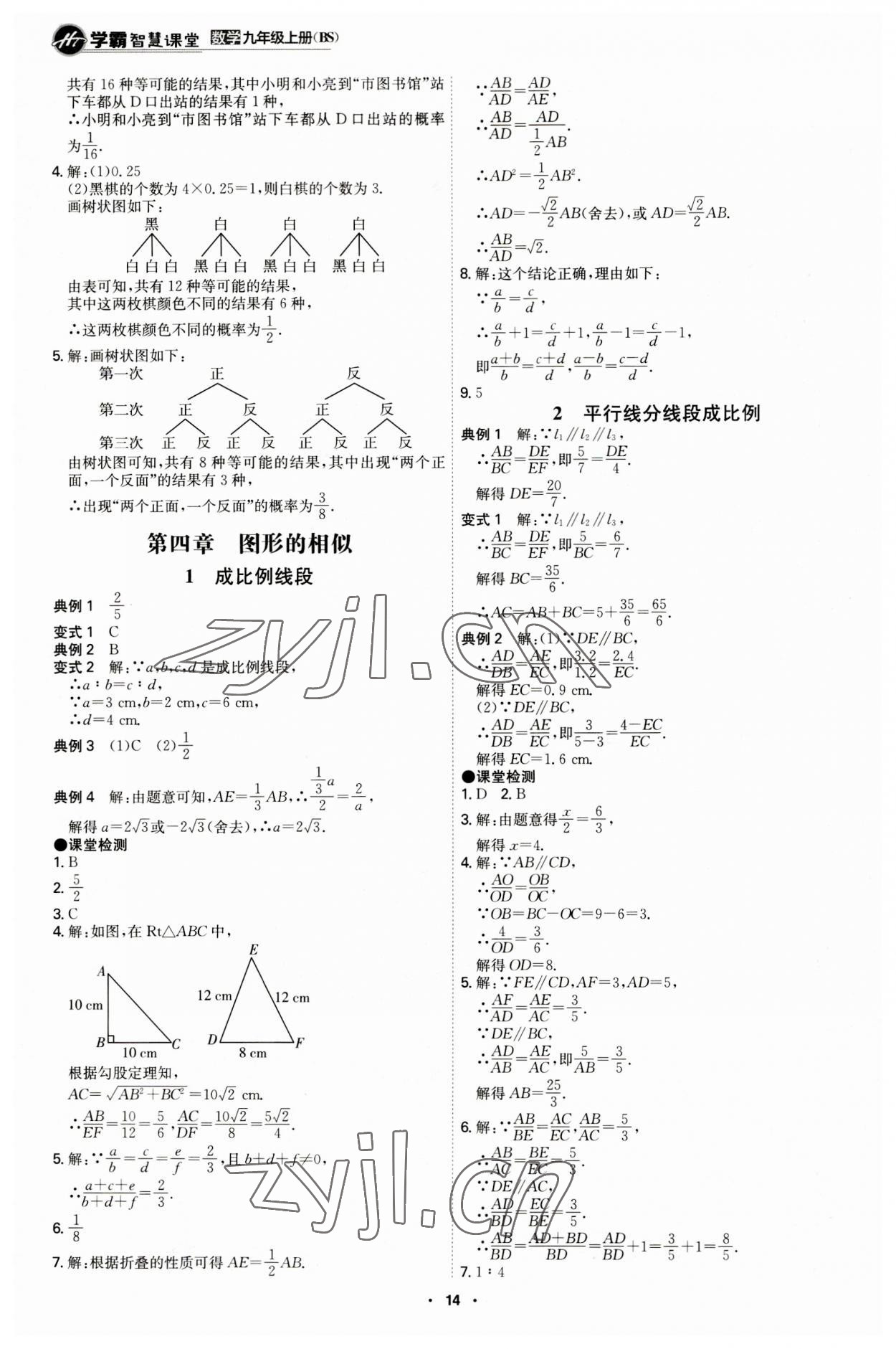 2023年学霸智慧课堂九年级数学上册北师大版 第14页