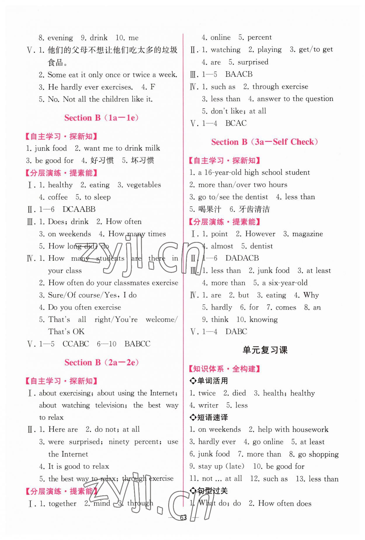 2023年同步導(dǎo)學(xué)案課時(shí)練八年級(jí)英語上冊(cè)人教版 第3頁