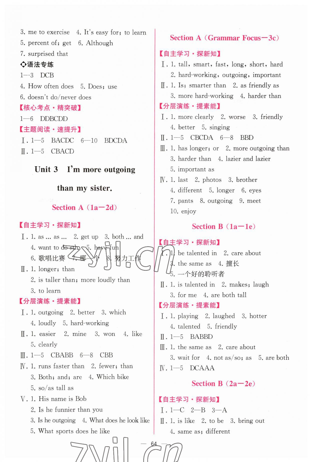 2023年同步導(dǎo)學(xué)案課時練八年級英語上冊人教版 第4頁