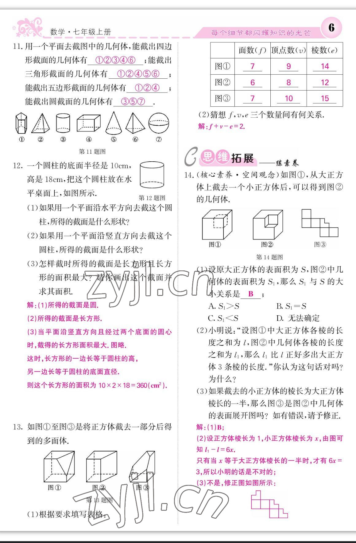 2023年課堂點睛七年級數(shù)學上冊北師大版寧夏專版 參考答案第6頁