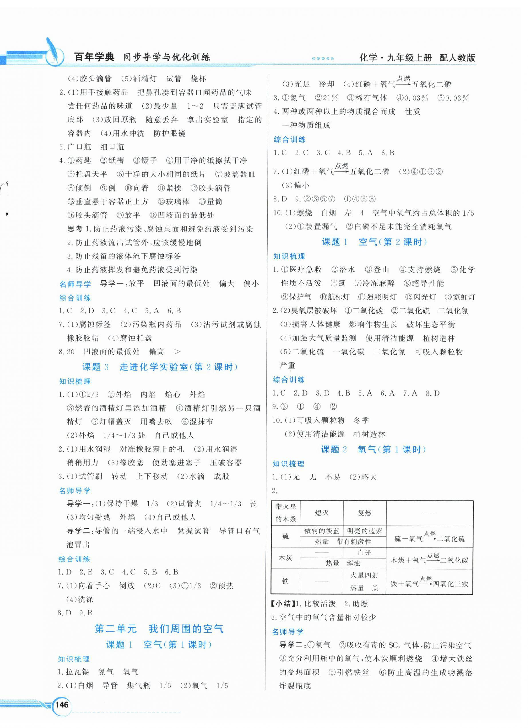 2023年同步導(dǎo)學(xué)與優(yōu)化訓(xùn)練九年級化學(xué)上冊人教版 第2頁