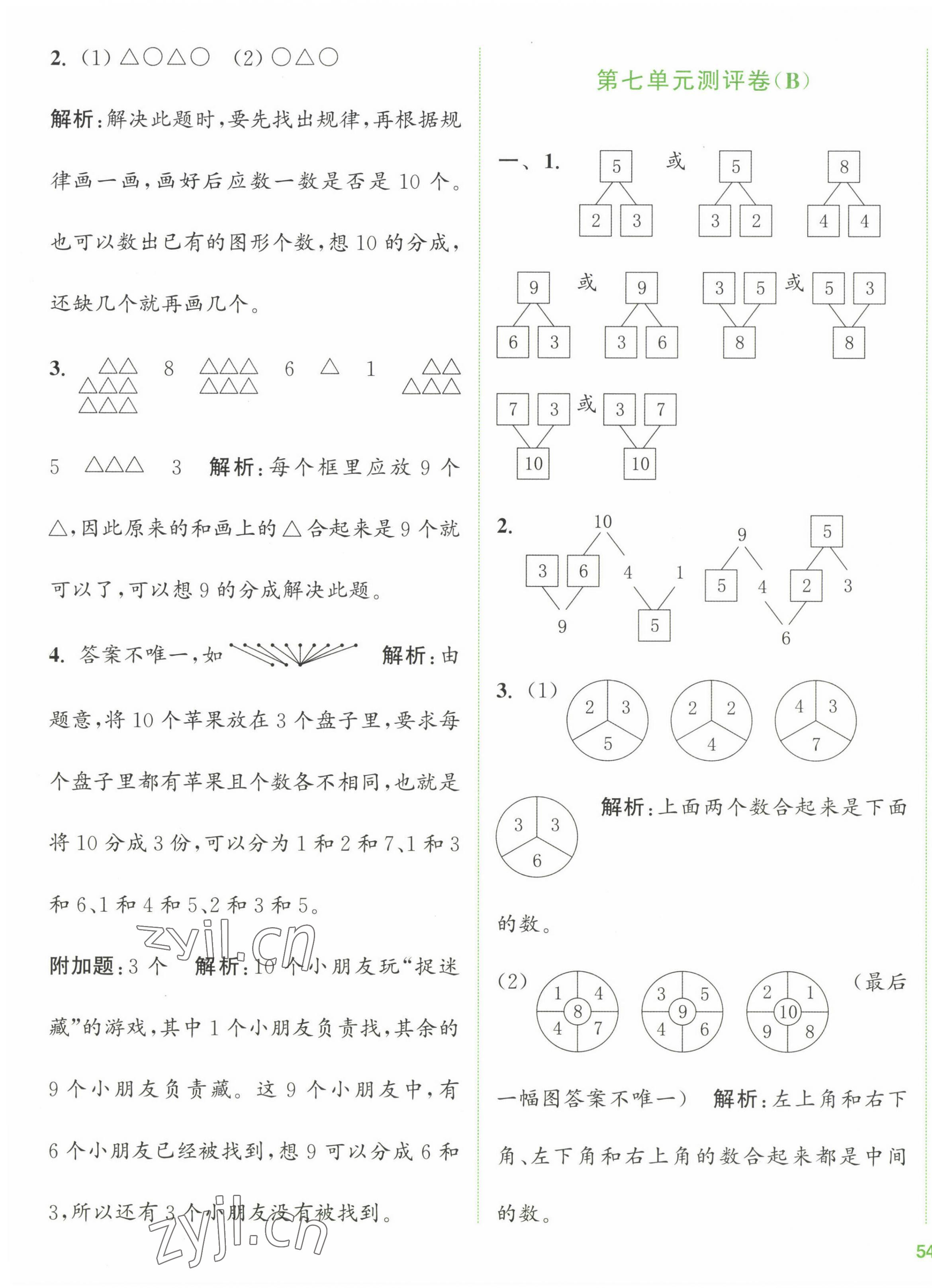 2023年通城學(xué)典全程測評卷一年級數(shù)學(xué)上冊蘇教版江蘇專版 第7頁