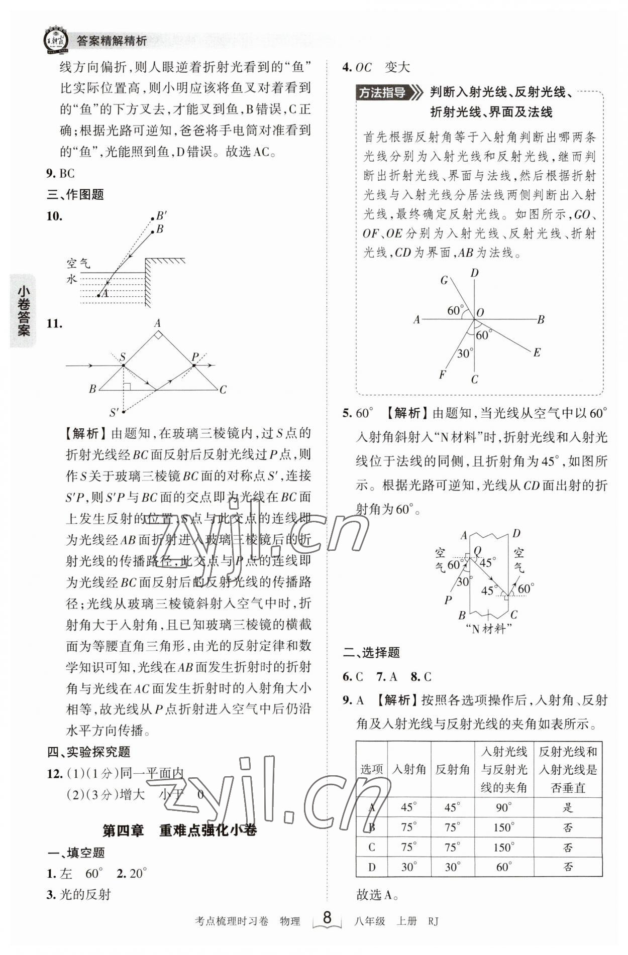 2023年王朝霞考點(diǎn)梳理時(shí)習(xí)卷八年級(jí)物理上冊(cè)人教版 第8頁(yè)