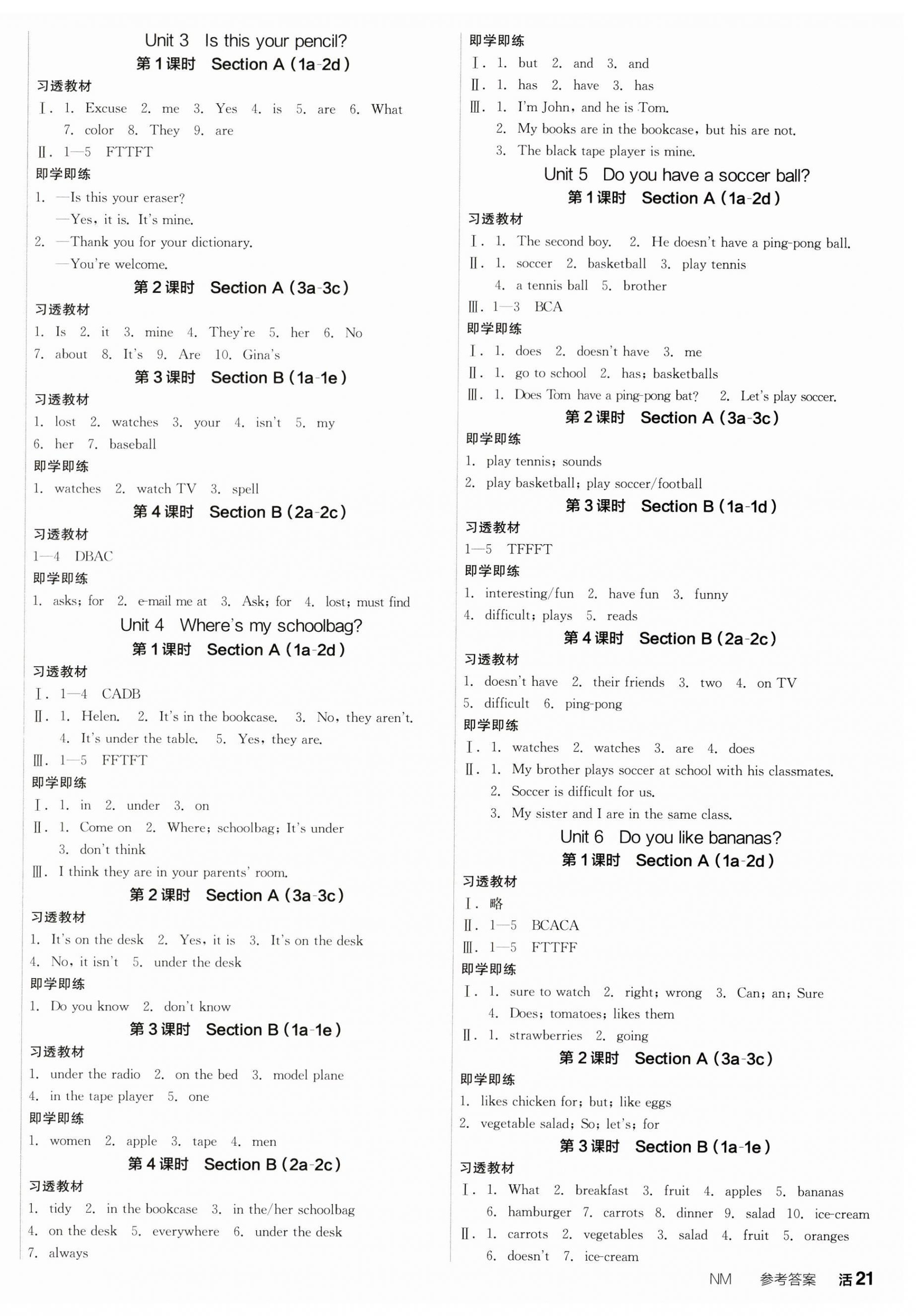 2023年全品學(xué)練考七年級(jí)英語(yǔ)上冊(cè)人教版內(nèi)蒙古專版 第2頁(yè)