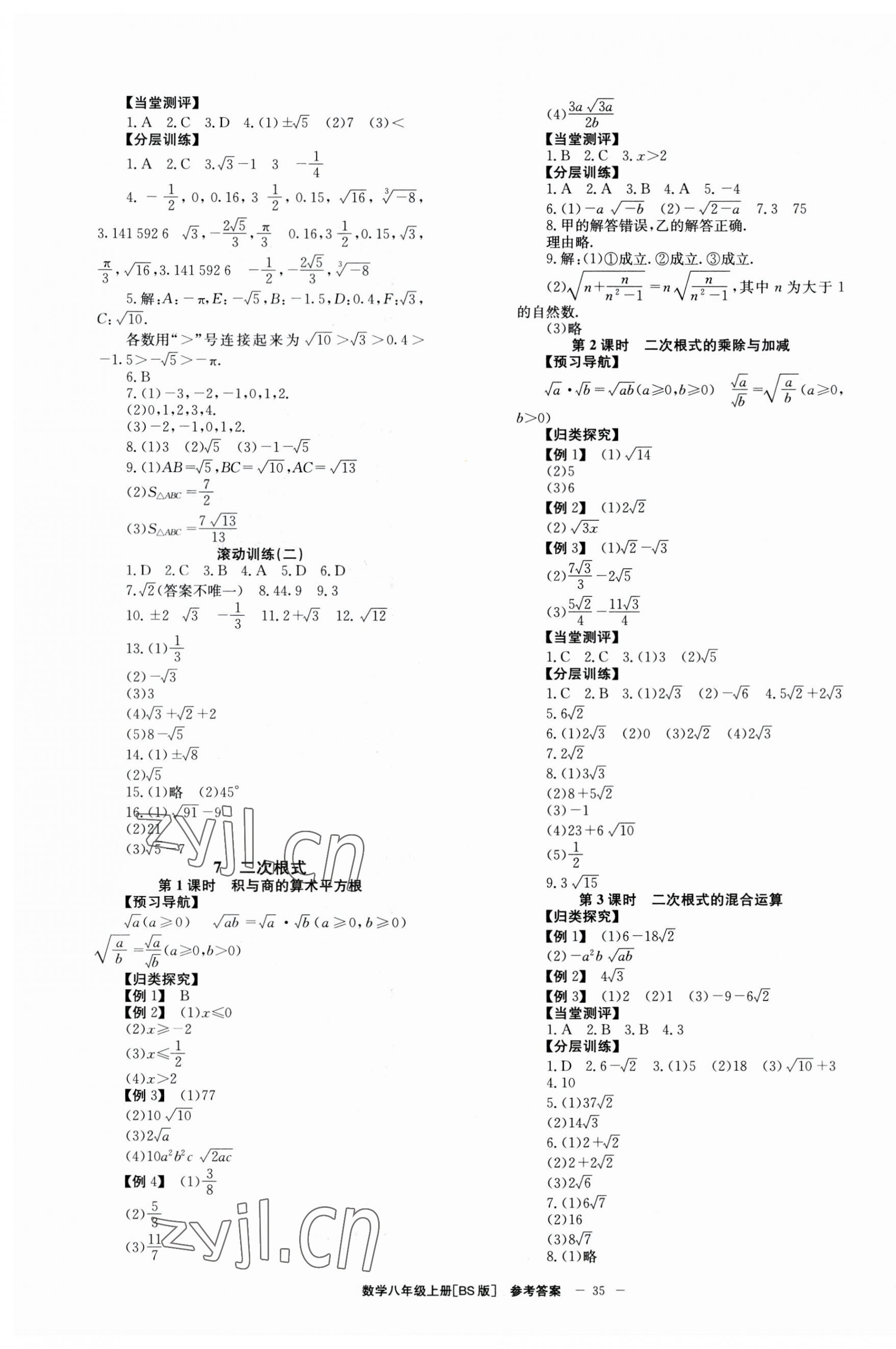 2023年全效學(xué)習(xí)學(xué)業(yè)評(píng)價(jià)方案八年級(jí)數(shù)學(xué)上冊(cè)北師大版 第3頁(yè)