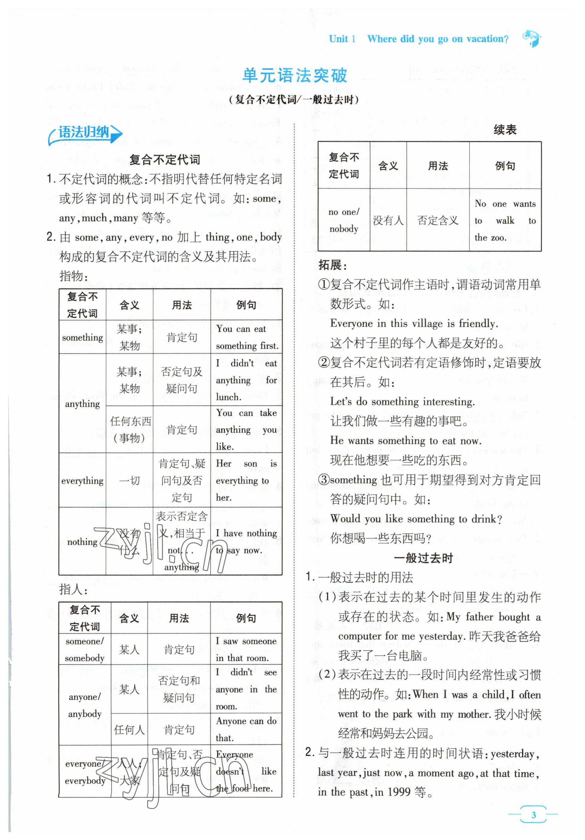 2023年導(dǎo)與練八年級英語上冊人教版貴州專版 參考答案第3頁