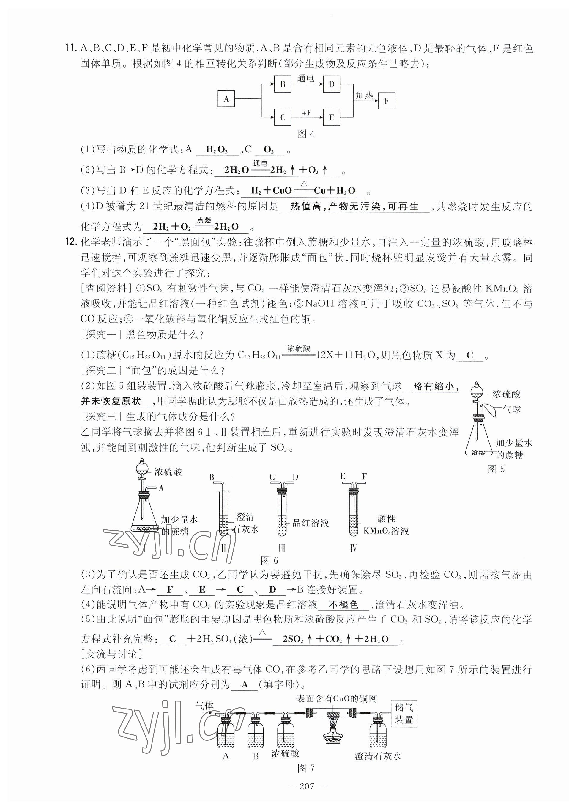 2023年導(dǎo)與練九年級化學(xué)全一冊人教版貴州專版 參考答案第56頁