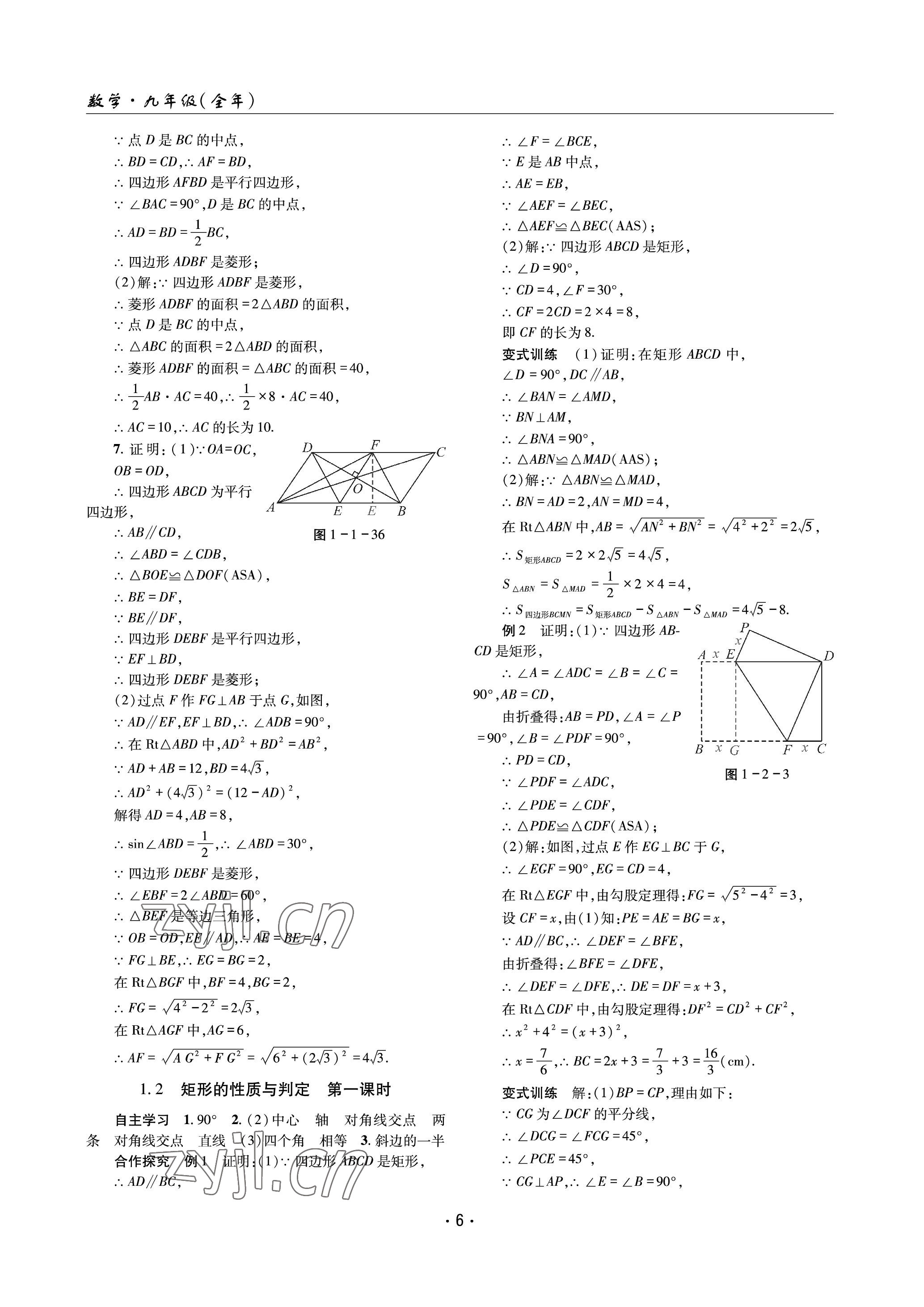 2023年理科爱好者九年级数学全一册北师大版 参考答案第5页