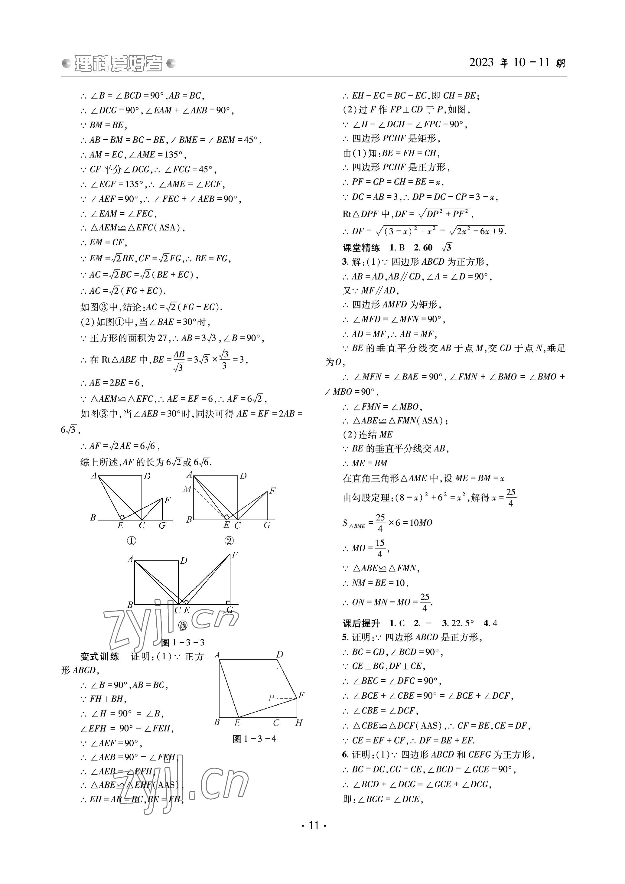 2023年理科愛好者九年級數(shù)學(xué)全一冊北師大版 參考答案第10頁