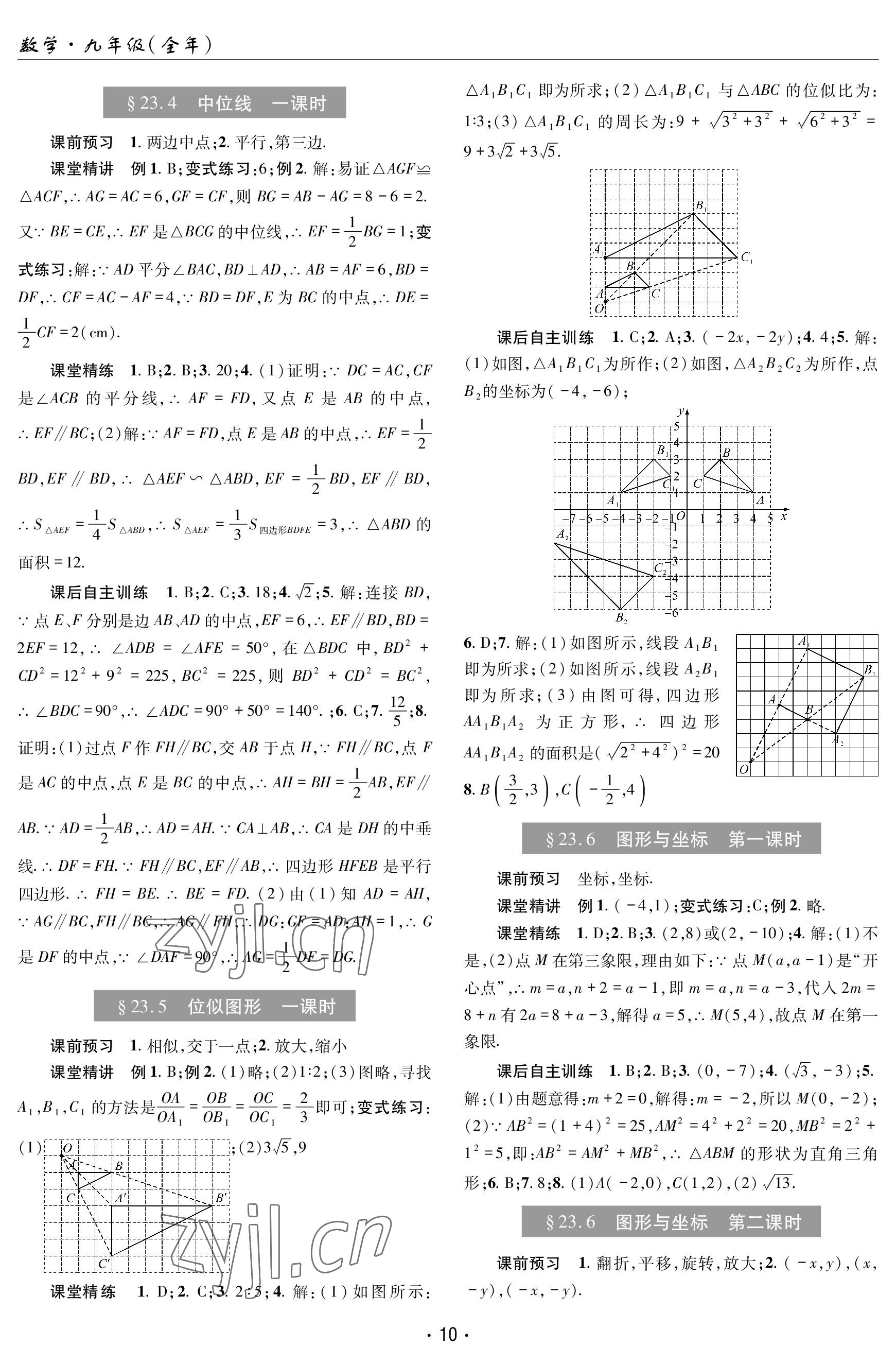 2023年理科愛好者九年級數(shù)學(xué)全一冊華師大版 參考答案第9頁