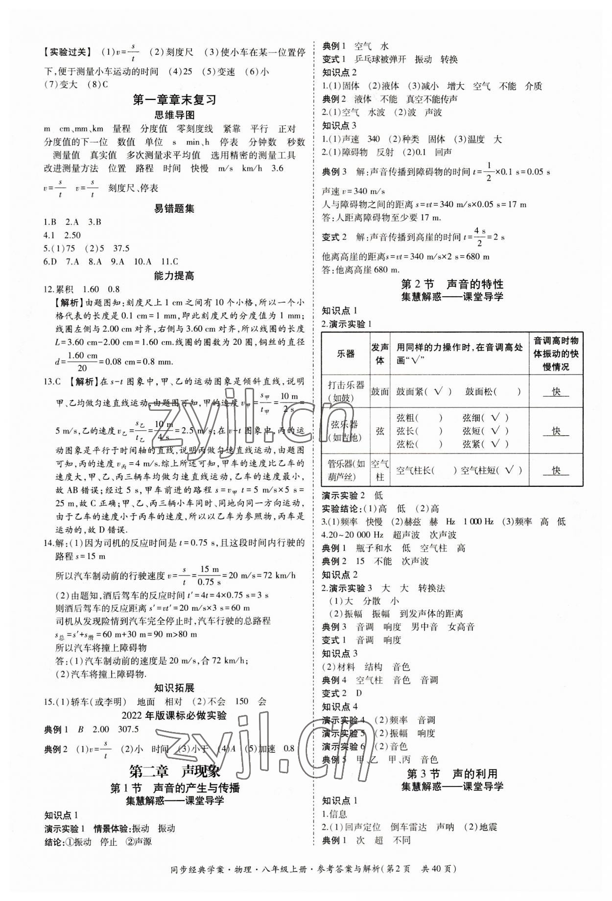 2023年同步經(jīng)典學(xué)案八年級(jí)物理上冊(cè)人教版 第2頁(yè)