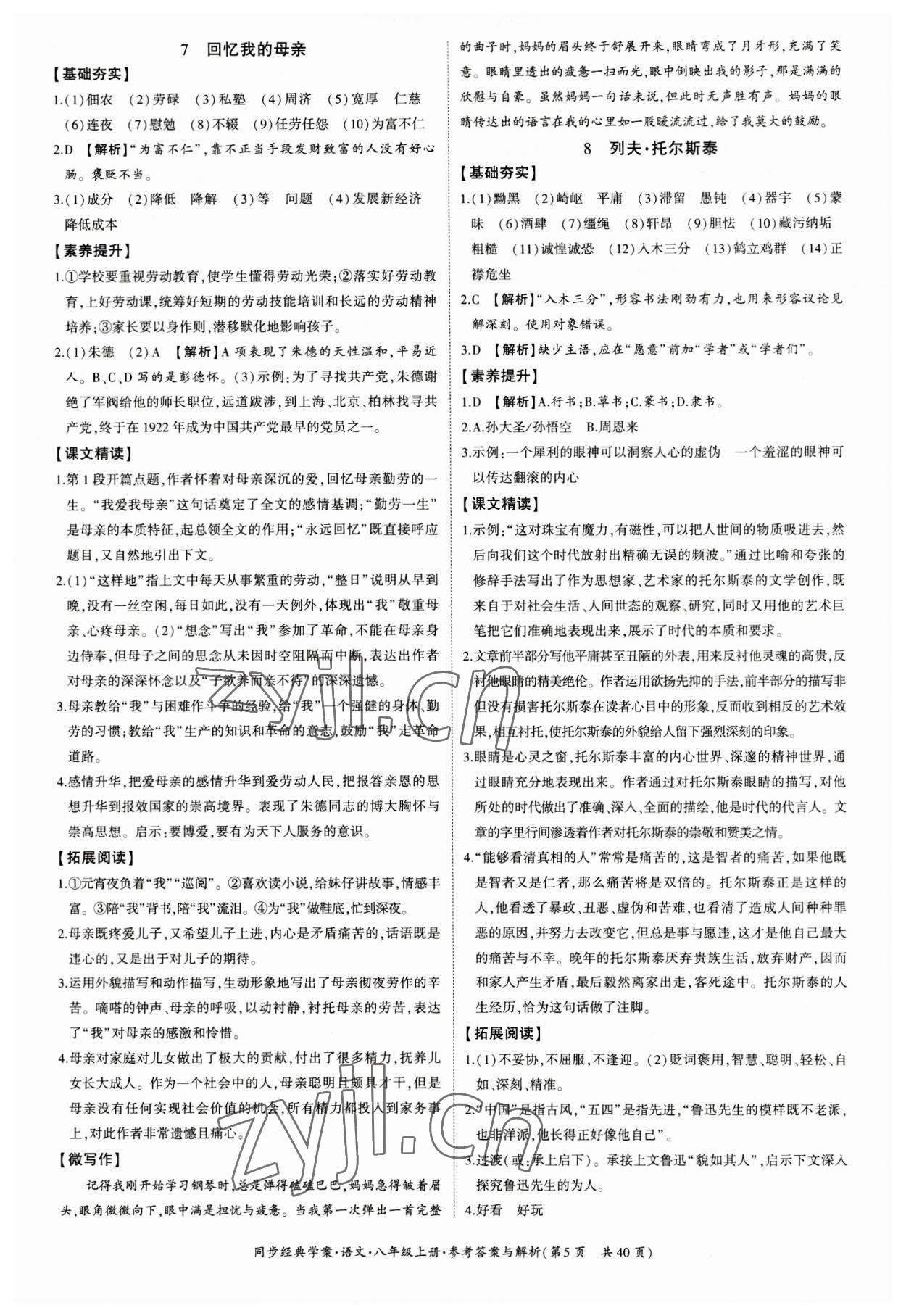 2023年同步經(jīng)典學(xué)案八年級(jí)語(yǔ)文上冊(cè)人教版 第5頁(yè)