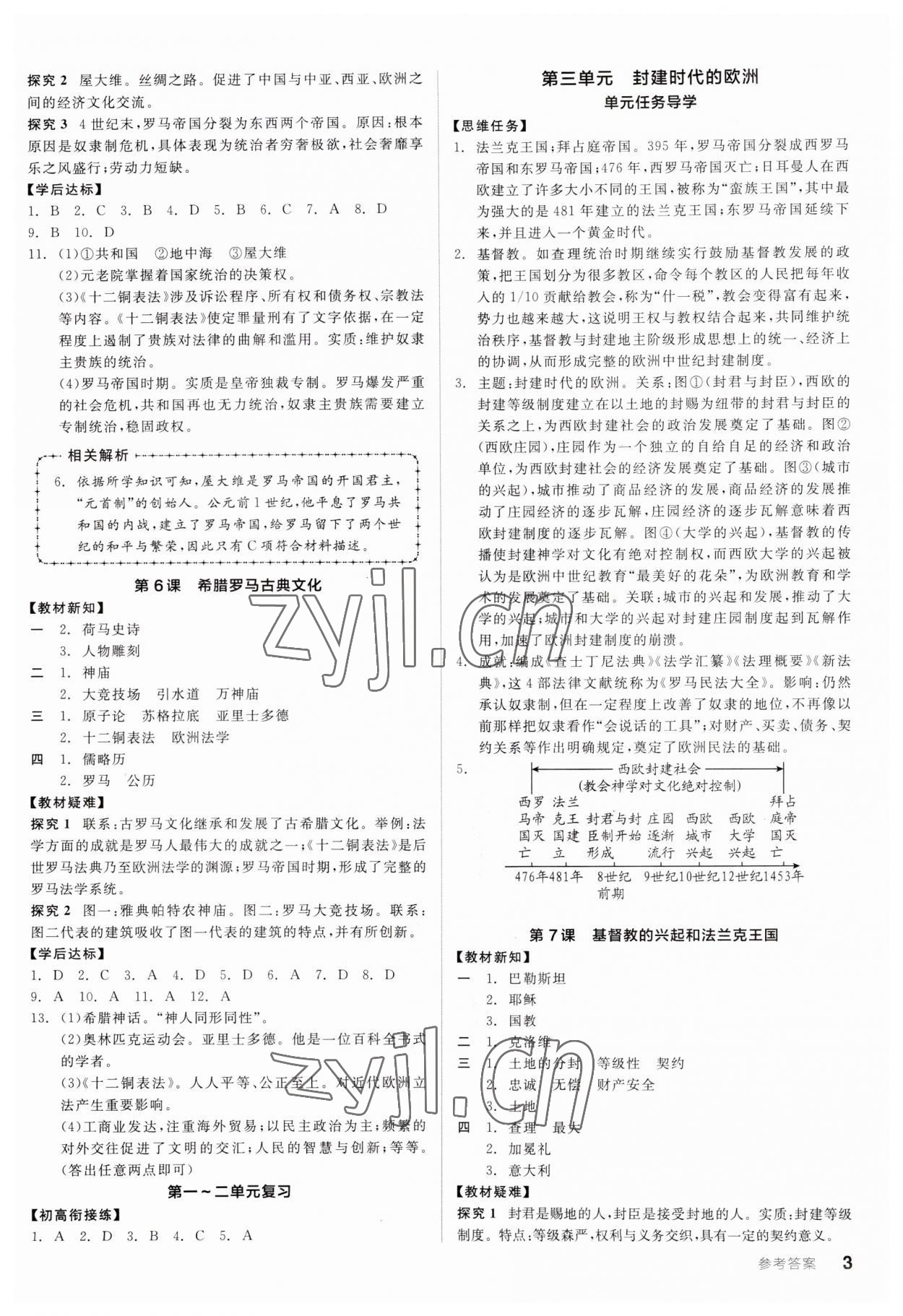 2023年全品学练考九年级历史全一册人教版广东专版 第3页