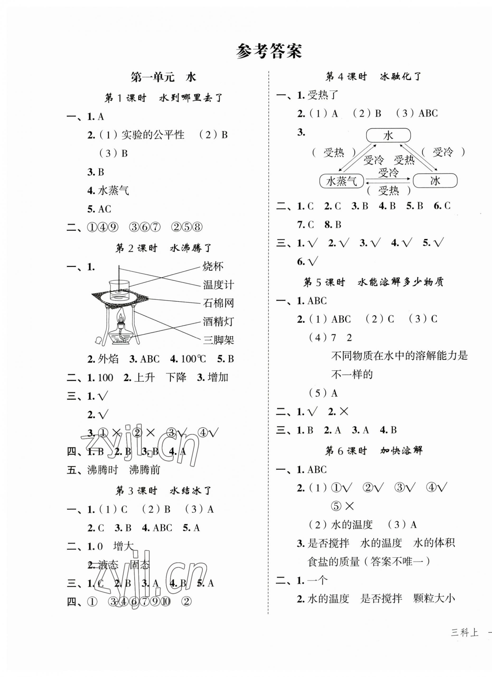 2023年名師面對面先學后練三年級科學上冊教科版 第4頁