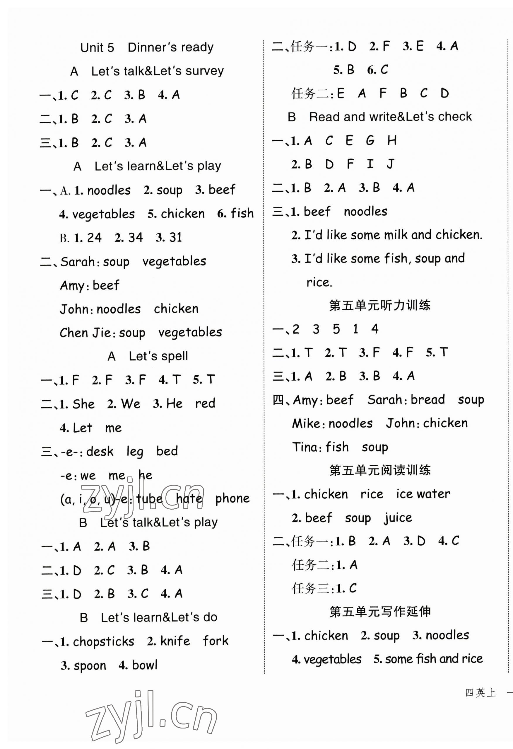 2023年名師面對(duì)面先學(xué)后練四年級(jí)英語(yǔ)上冊(cè)人教版 第5頁(yè)