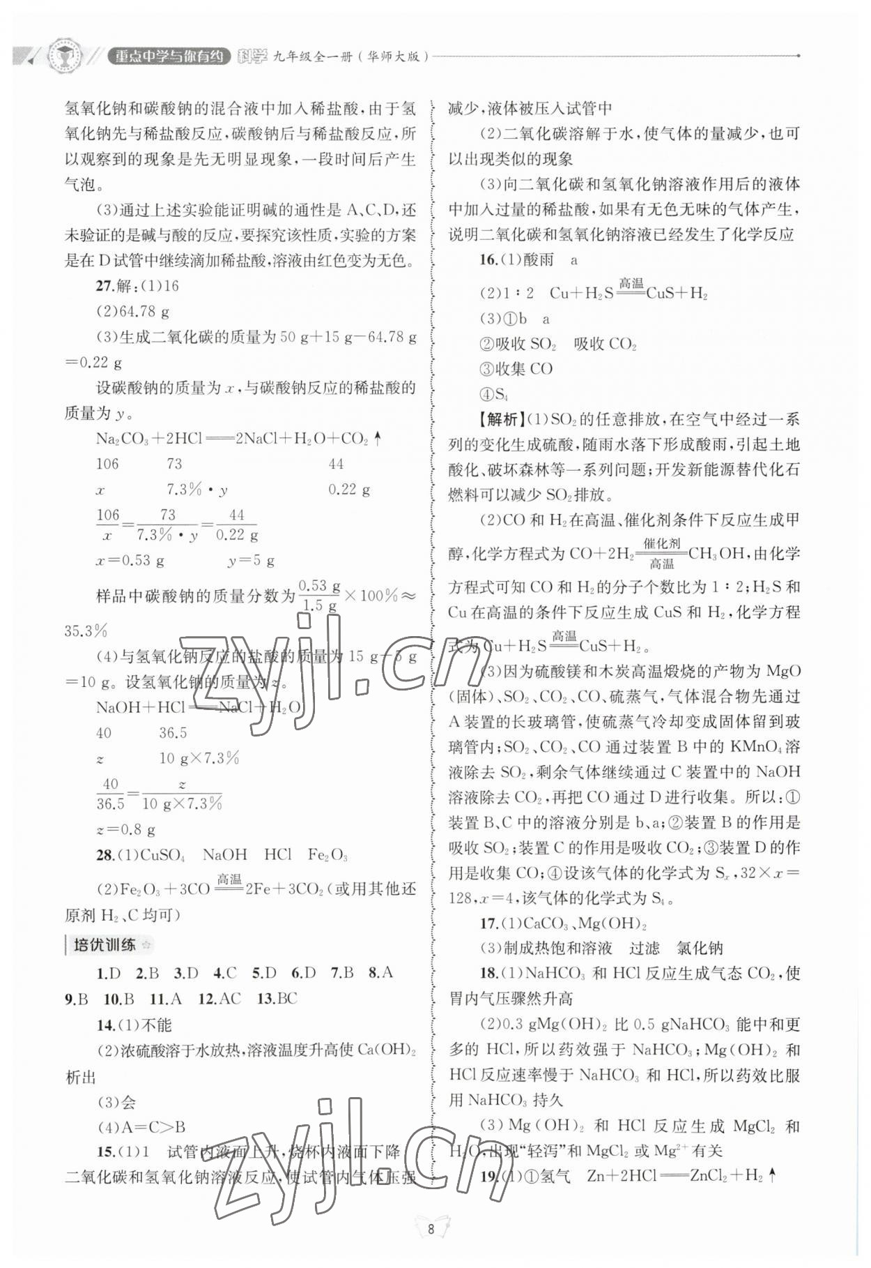 2023年重点中学与你有约九年级数学全一册华师大版 第8页