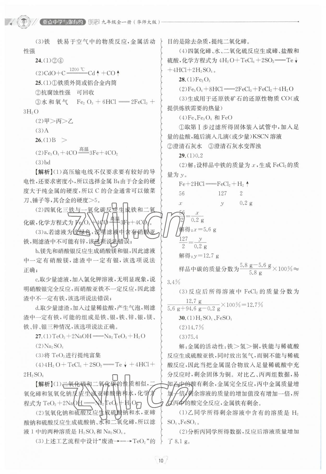 2023年重点中学与你有约九年级数学全一册华师大版 第10页