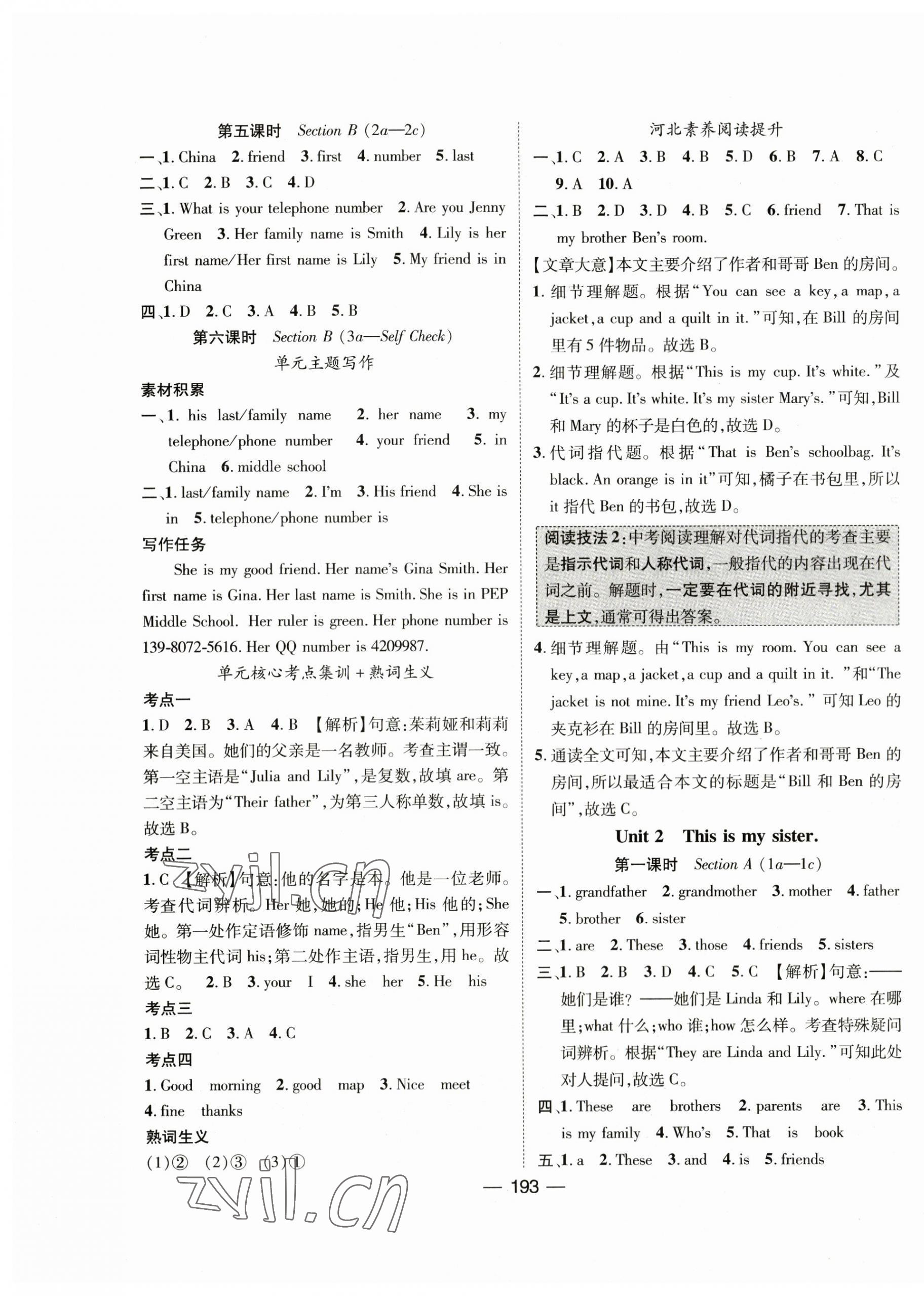 2023年名師測控七年級英語上冊人教版河北專版 第3頁