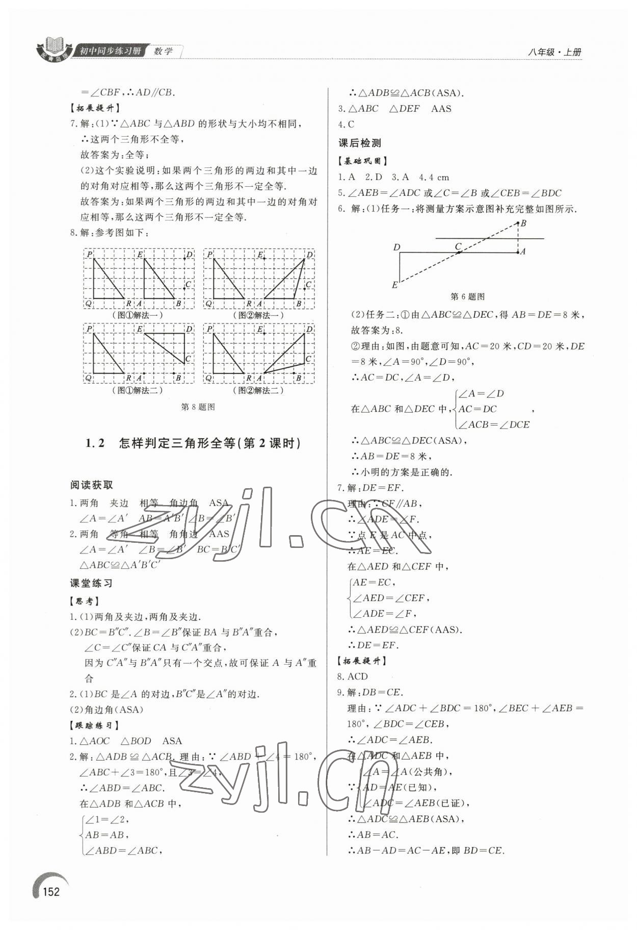 2023年同步練習(xí)冊(cè)泰山出版社八年級(jí)數(shù)學(xué)上冊(cè)青島版 第2頁