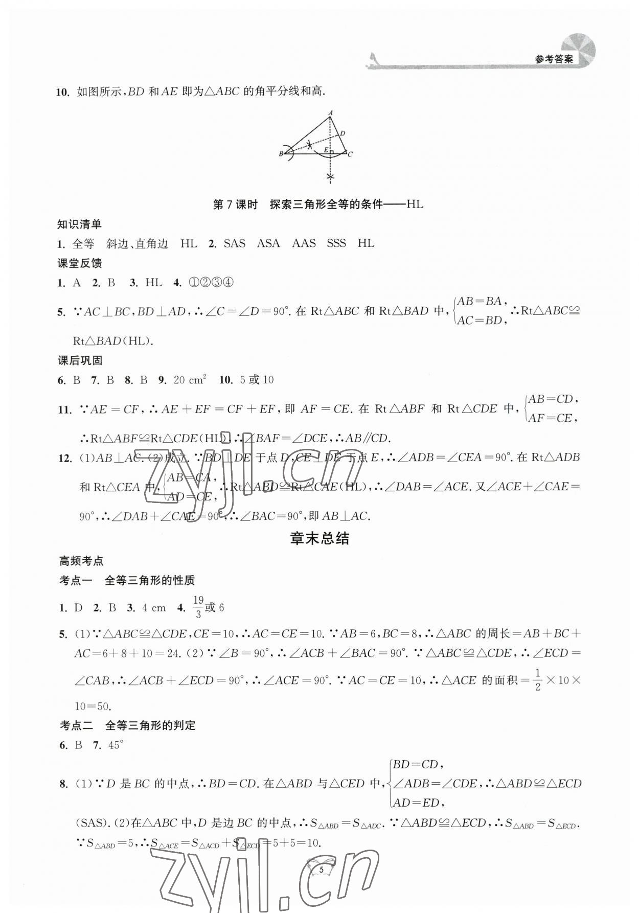 2023年創(chuàng)新課時作業(yè)本江蘇人民出版社八年級數(shù)學(xué)上冊蘇科版 第5頁