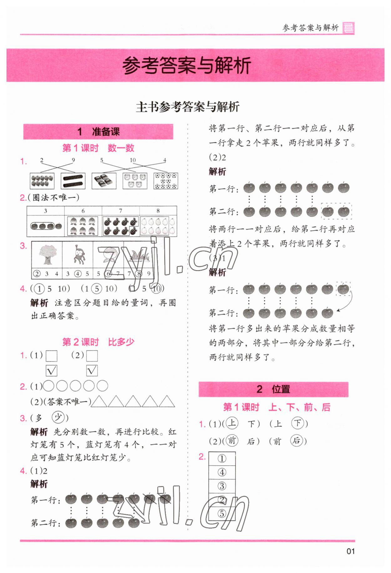 2023年木頭馬分層課課練小學(xué)數(shù)學(xué)一年級(jí)上冊(cè)人教版浙江專版 第1頁(yè)