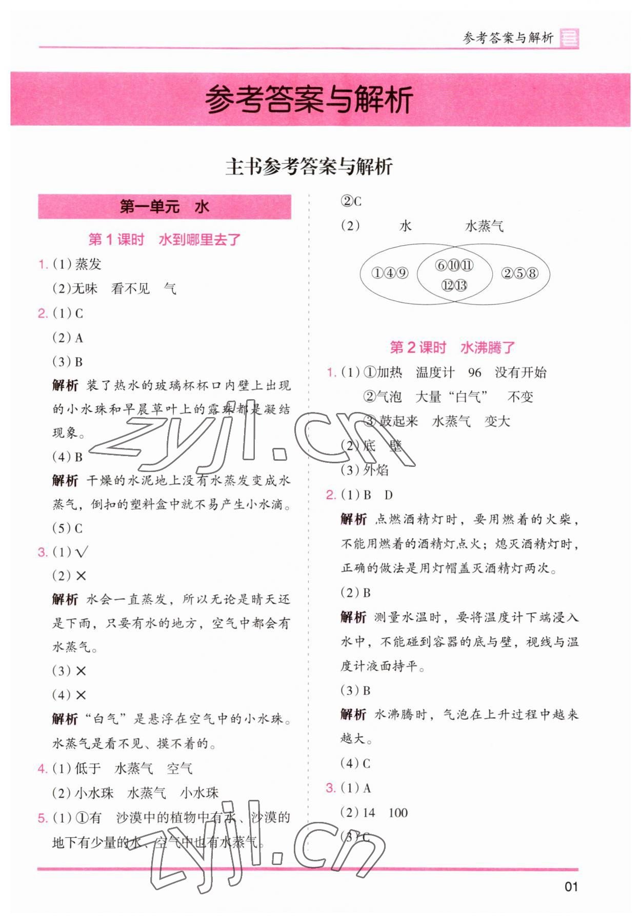 2023年木头马分层课课练三年级科学上册教科版 参考答案第1页