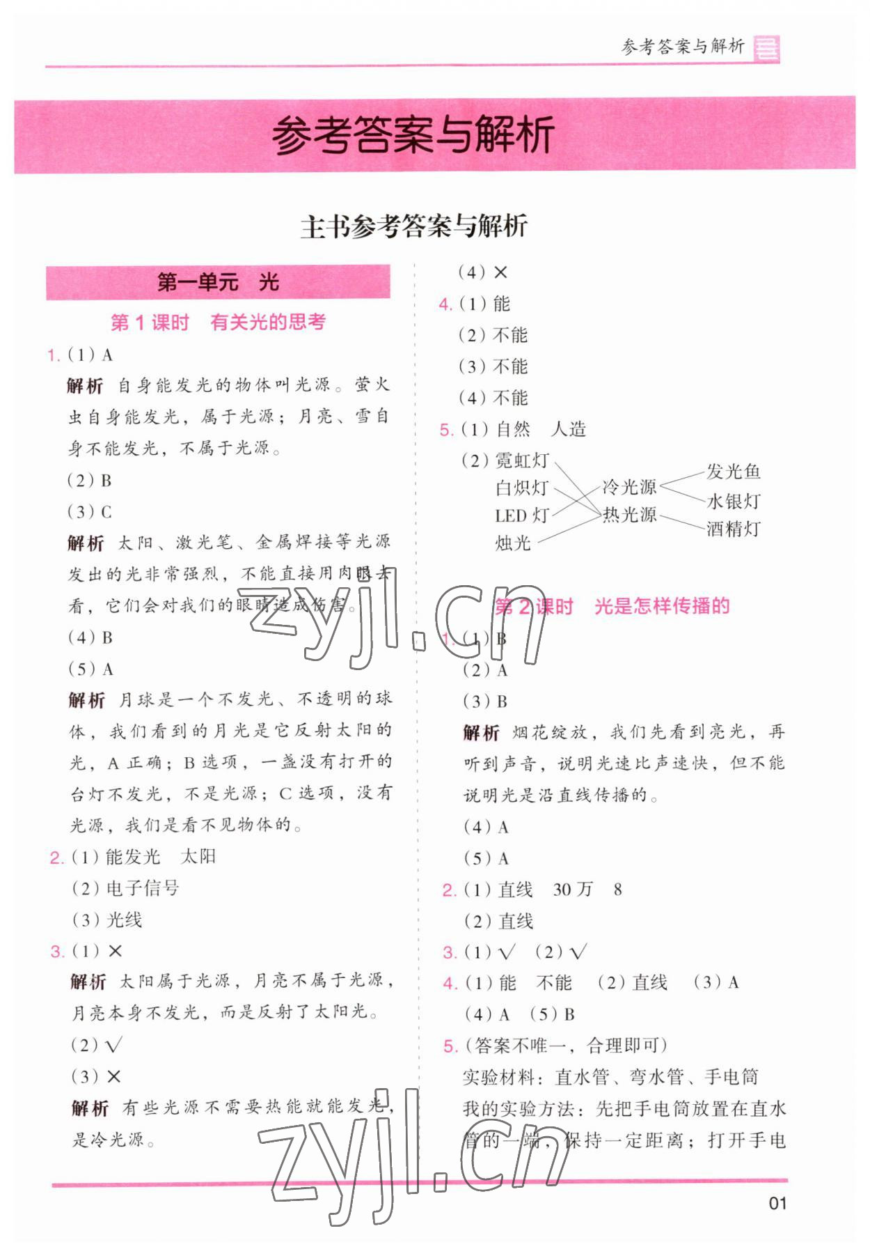 2023年木头马分层课课练五年级科学上册教科版 第1页