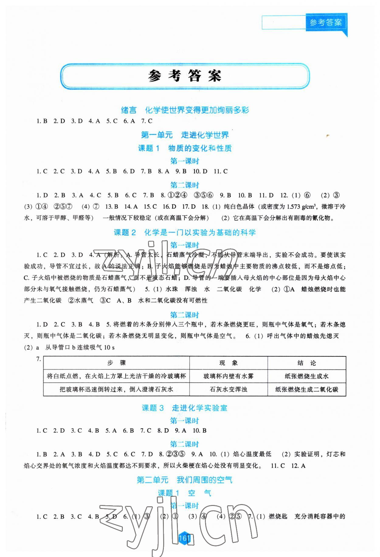 2023年新課程能力培養(yǎng)九年級化學(xué)上冊人教版大連專版 第1頁