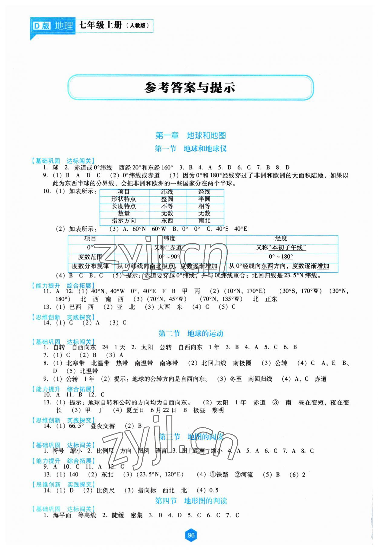 2023年新课程能力培养七年级地理上册人教版大连专版 第1页