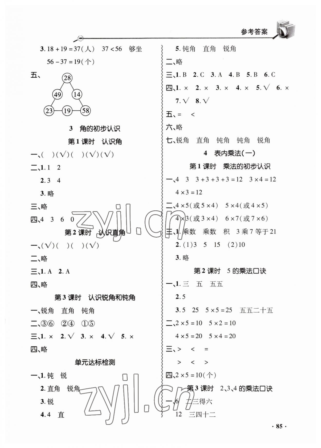 2023年同步練習(xí)冊山東畫報(bào)出版社二年級(jí)數(shù)學(xué)上冊人教版 第3頁