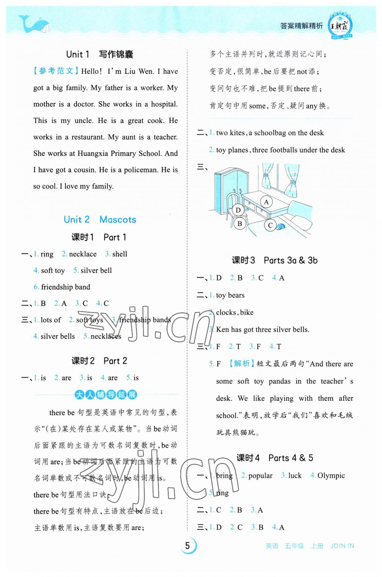 2023年王朝霞德才兼?zhèn)渥鳂I(yè)創(chuàng)新設計五年級英語上冊Join in 第5頁