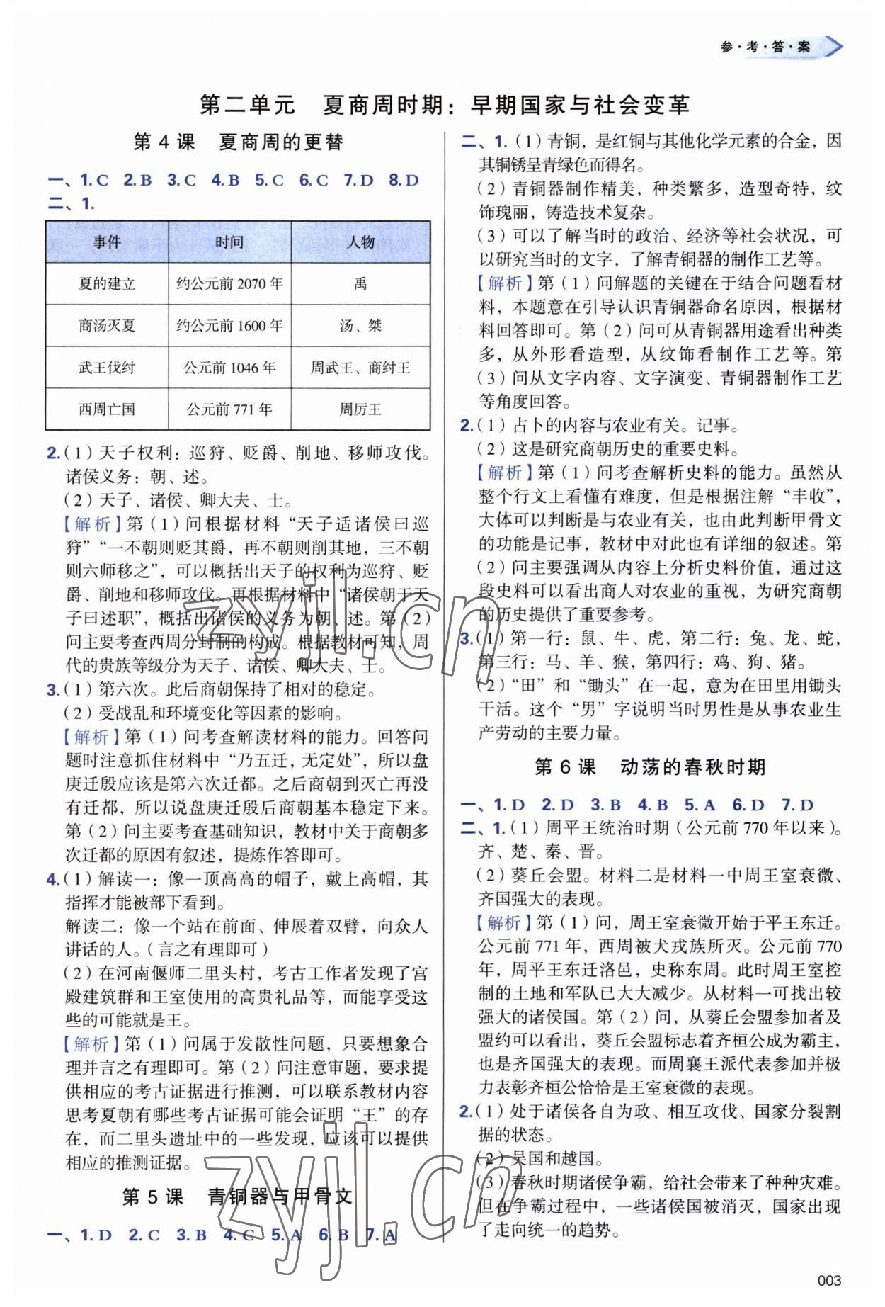 2023年学习质量监测七年级历史上册人教版 第3页