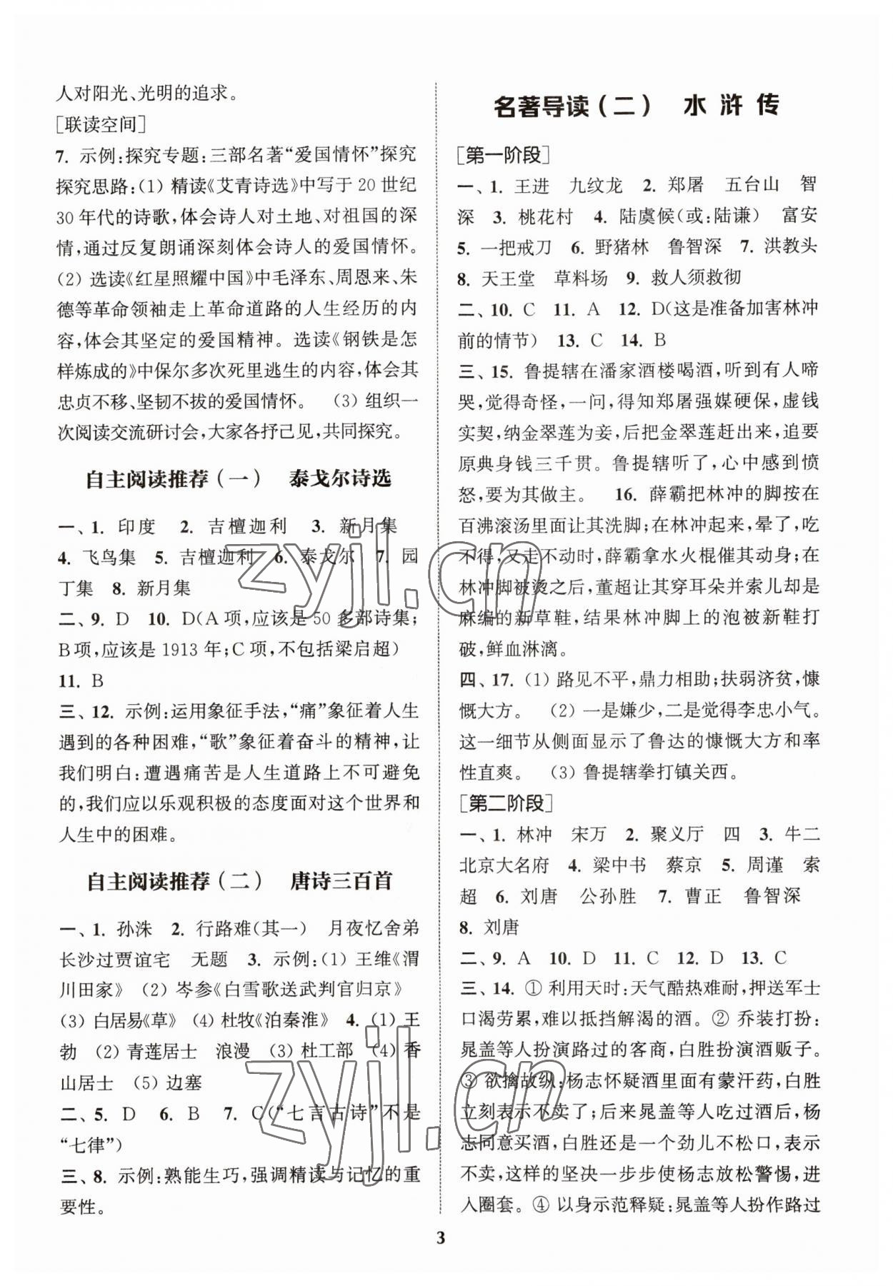 2023年初中名著三維導(dǎo)學(xué)九年級語文全一冊人教版 第3頁