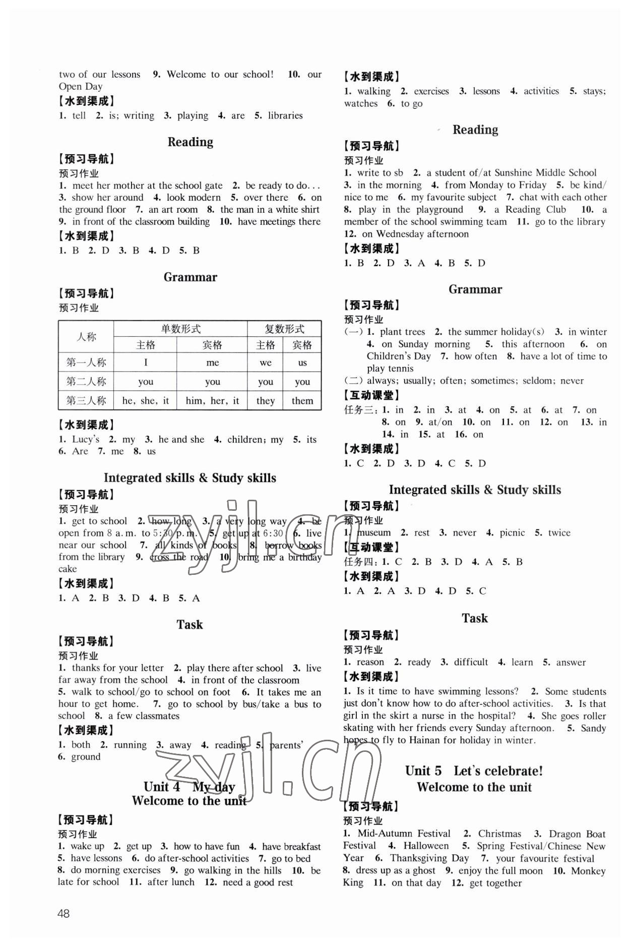 2023年鳳凰數(shù)字化導學稿七年級英語上冊譯林版 參考答案第2頁