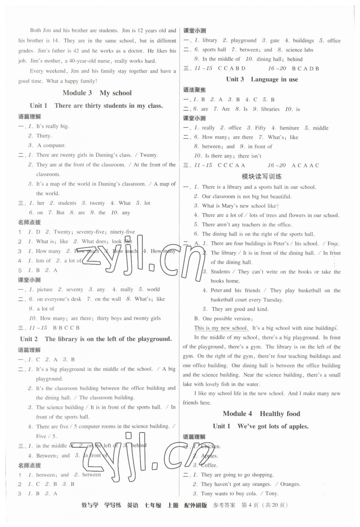 2023年教與學學導練七年級英語上冊外研版 第4頁