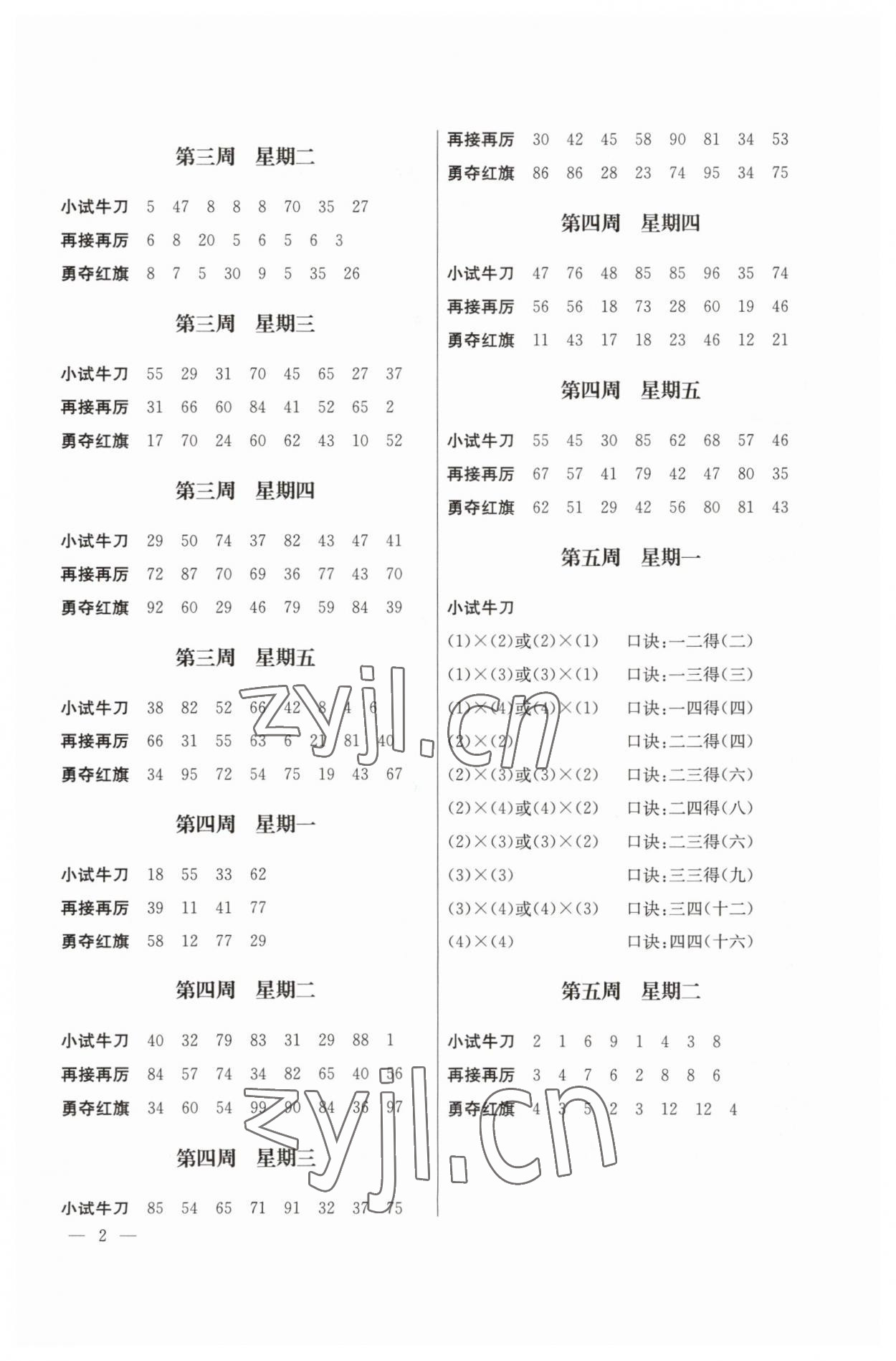 2023年口算心算速算江蘇鳳凰美術出版社二年級數學上冊蘇教版 第2頁