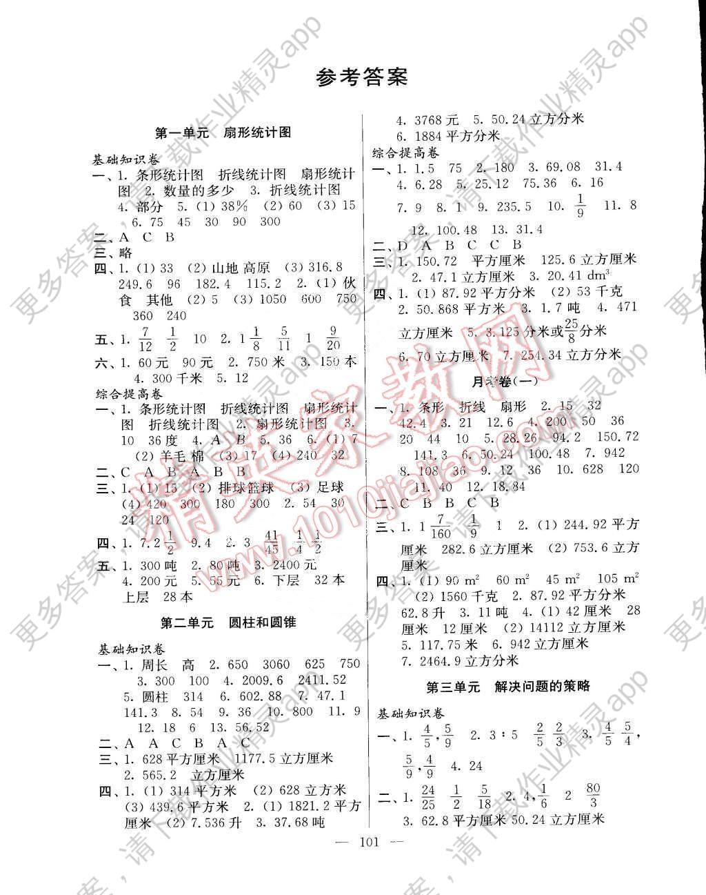 2016年新課堂單元達(dá)標(biāo)活頁(yè)卷六年級(jí)數(shù)學(xué)下冊(cè)江蘇版 第1頁(yè)