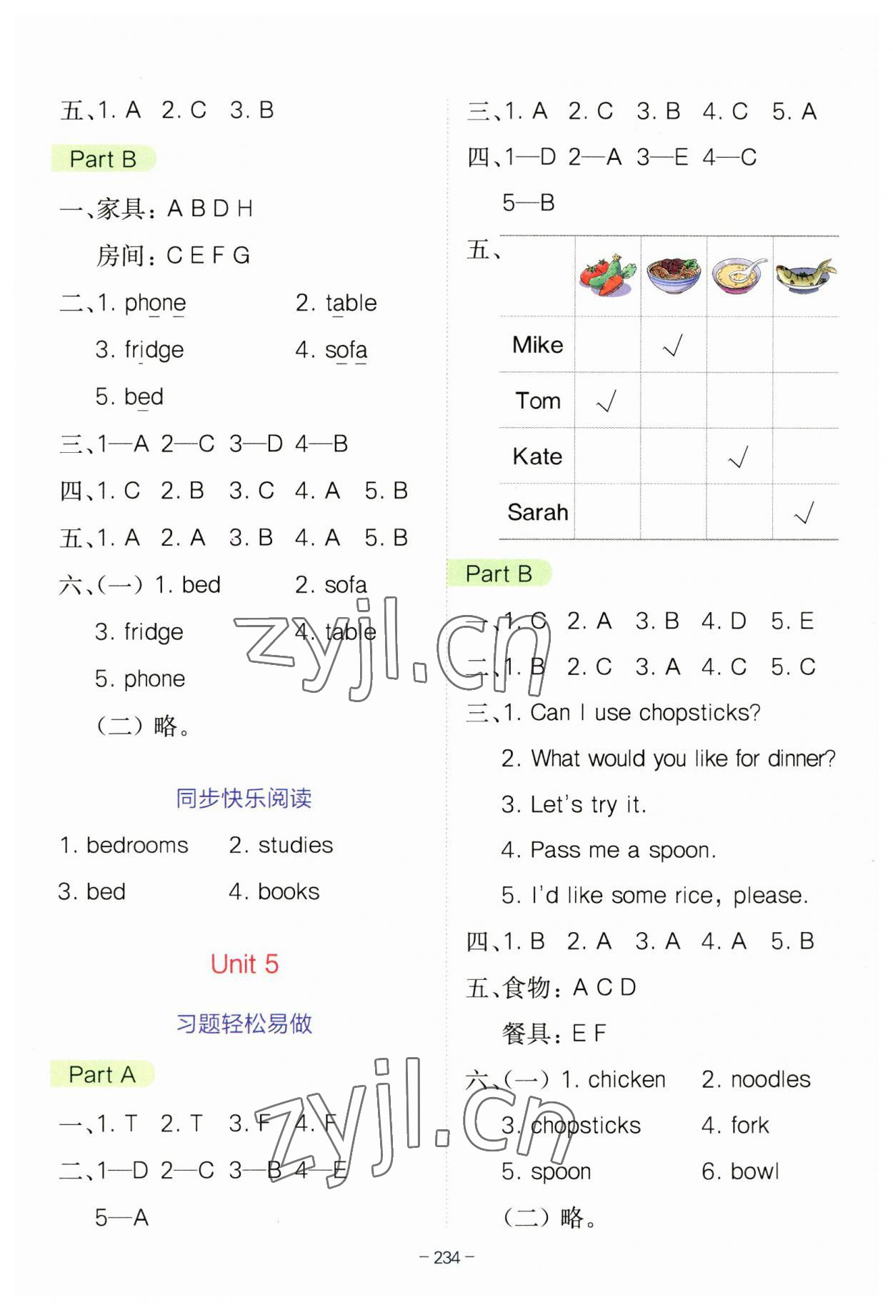 2023年全易通四年級英語上冊人教版 參考答案第3頁