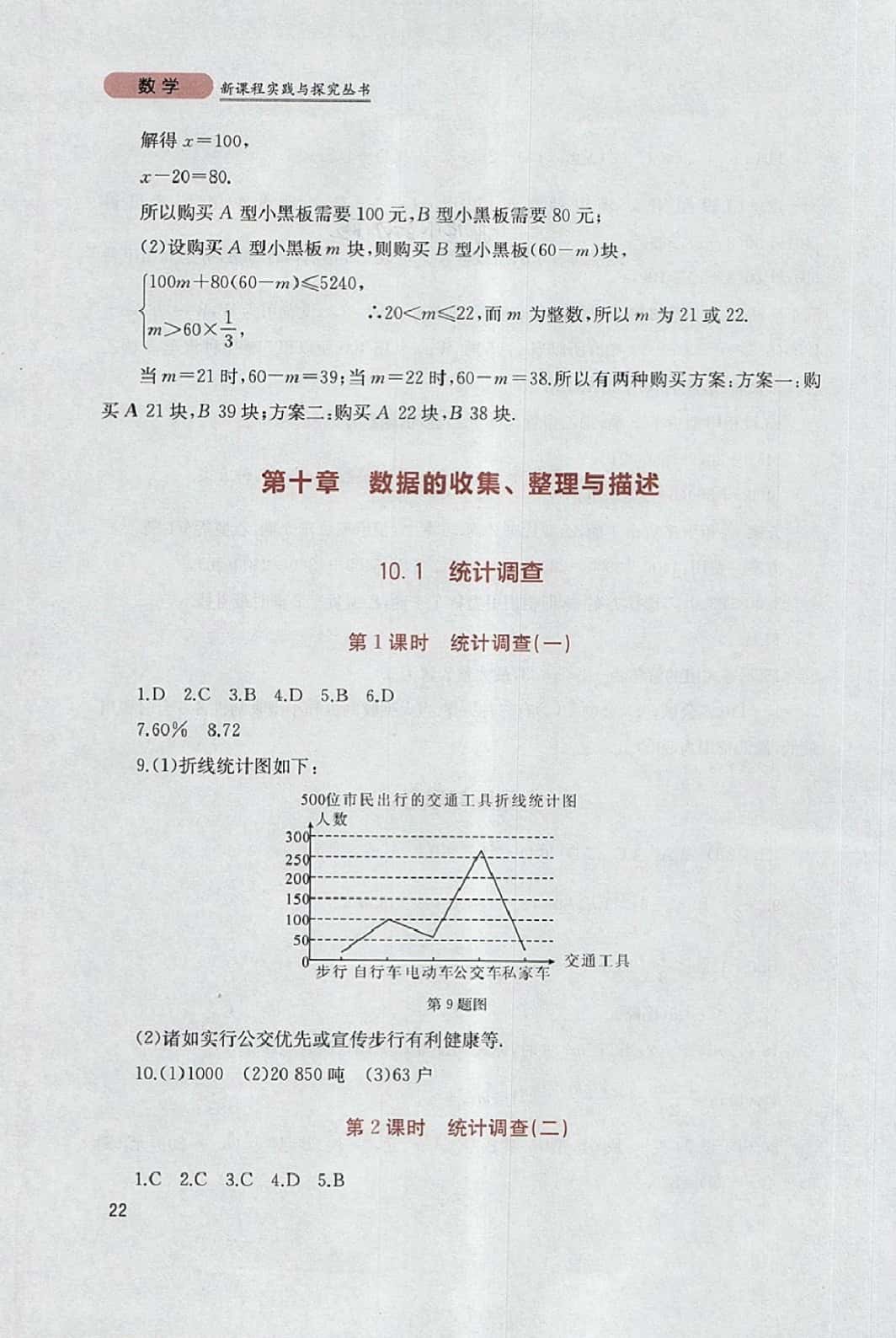 2014年新課程實(shí)踐與探索叢書(shū)七年級(jí)數(shù)學(xué)下冊(cè)人教版 參考答案第22頁(yè)