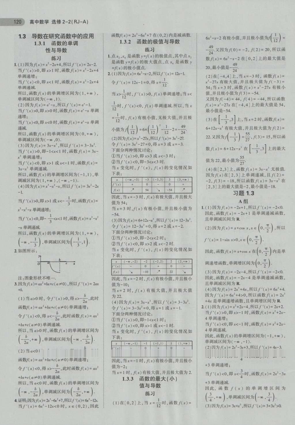 課本人教A版高中數(shù)學(xué)選修2-2 參考答案第2頁