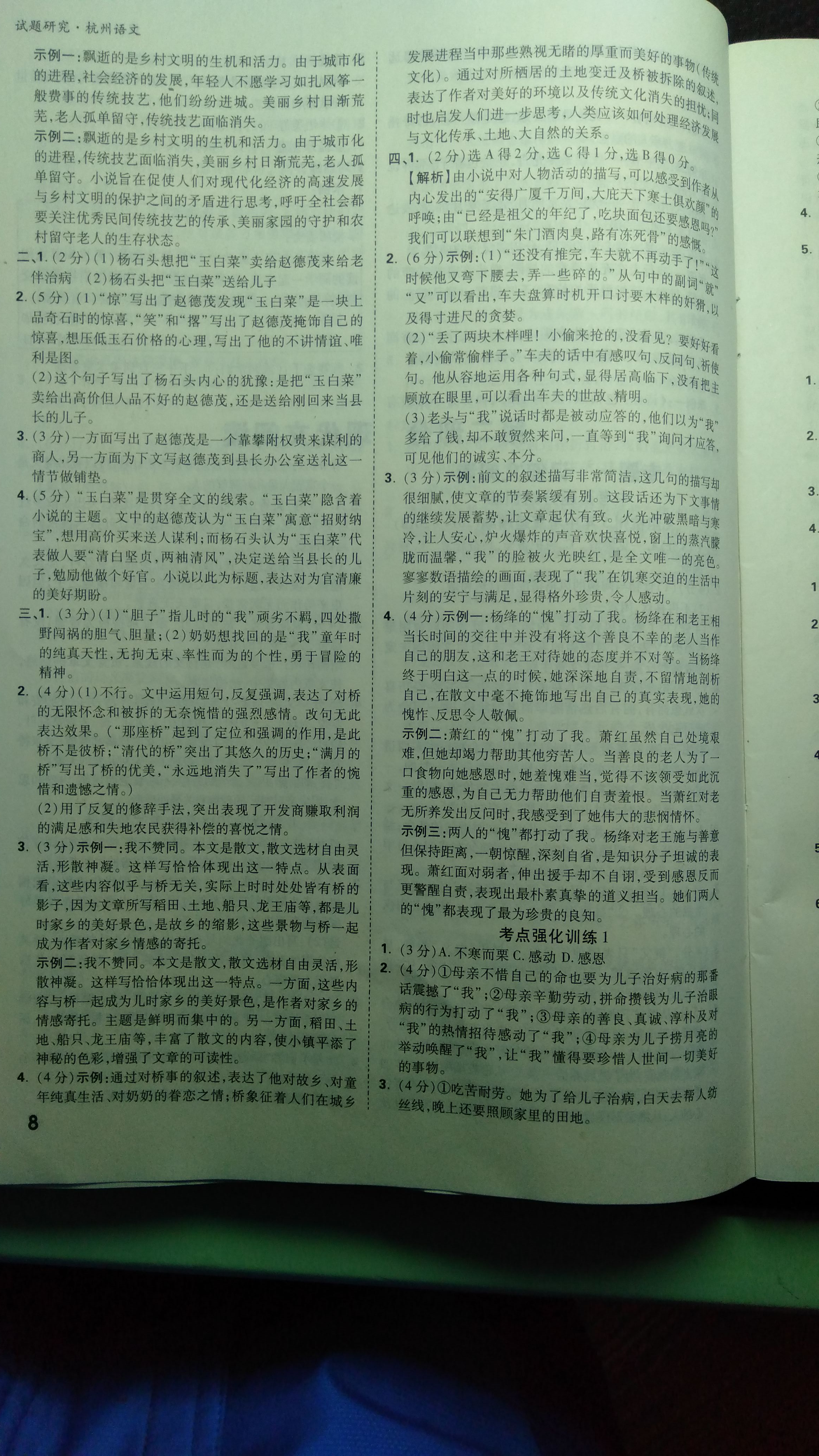 2019万唯中考试题研究语文杭州&nbsp;第8页