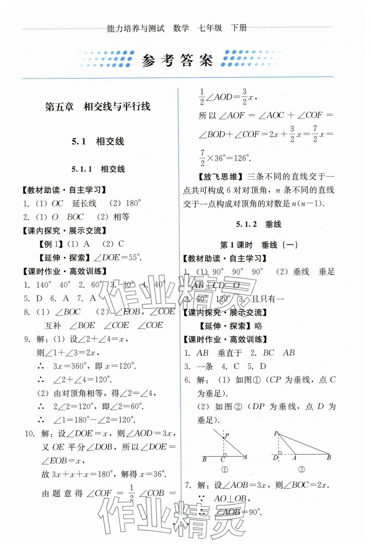 2024年能力培养与测试七年级数学下册人教版 第1页