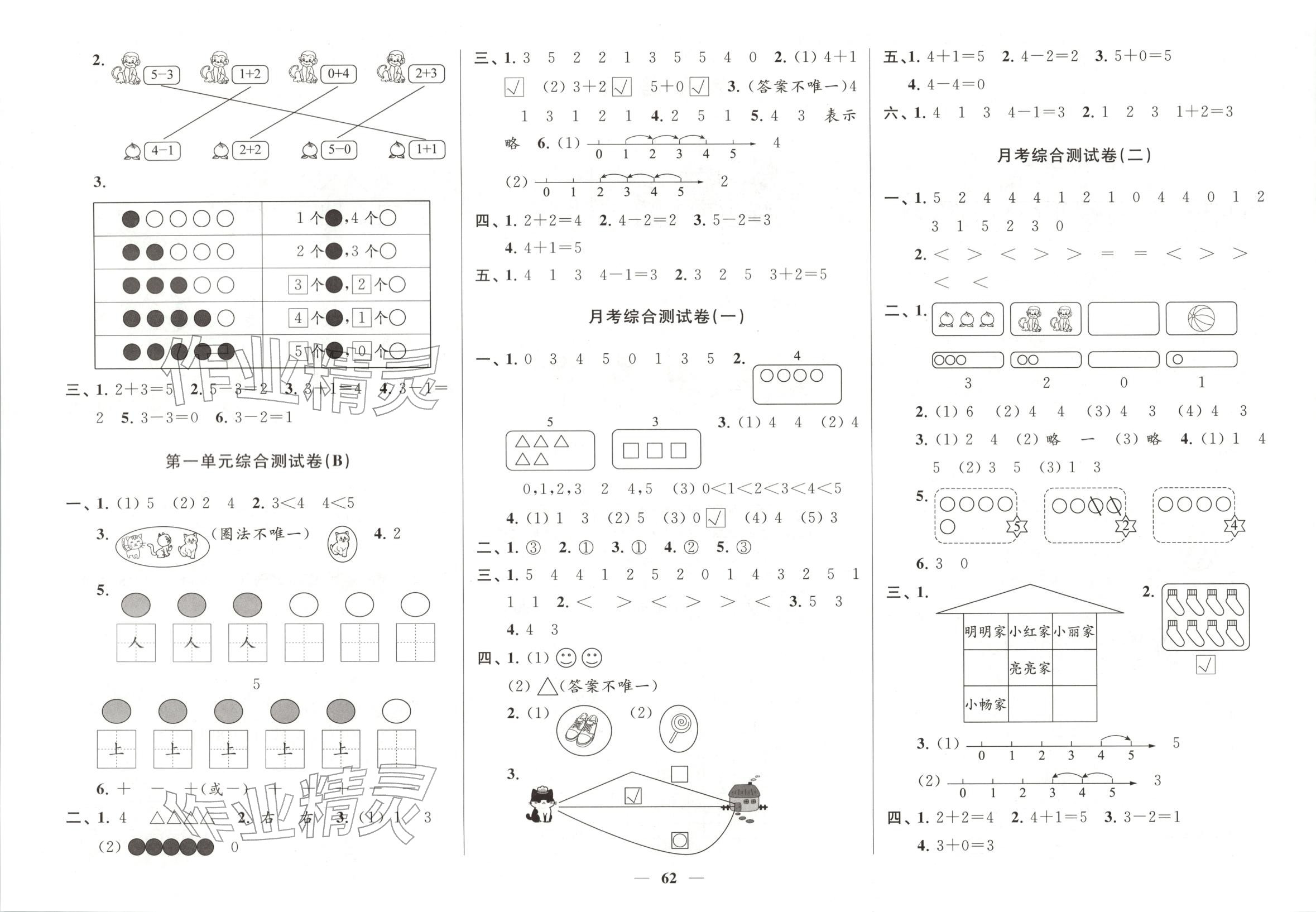 2025年直击考点冲刺100分一年级数学上册苏教版 第1页