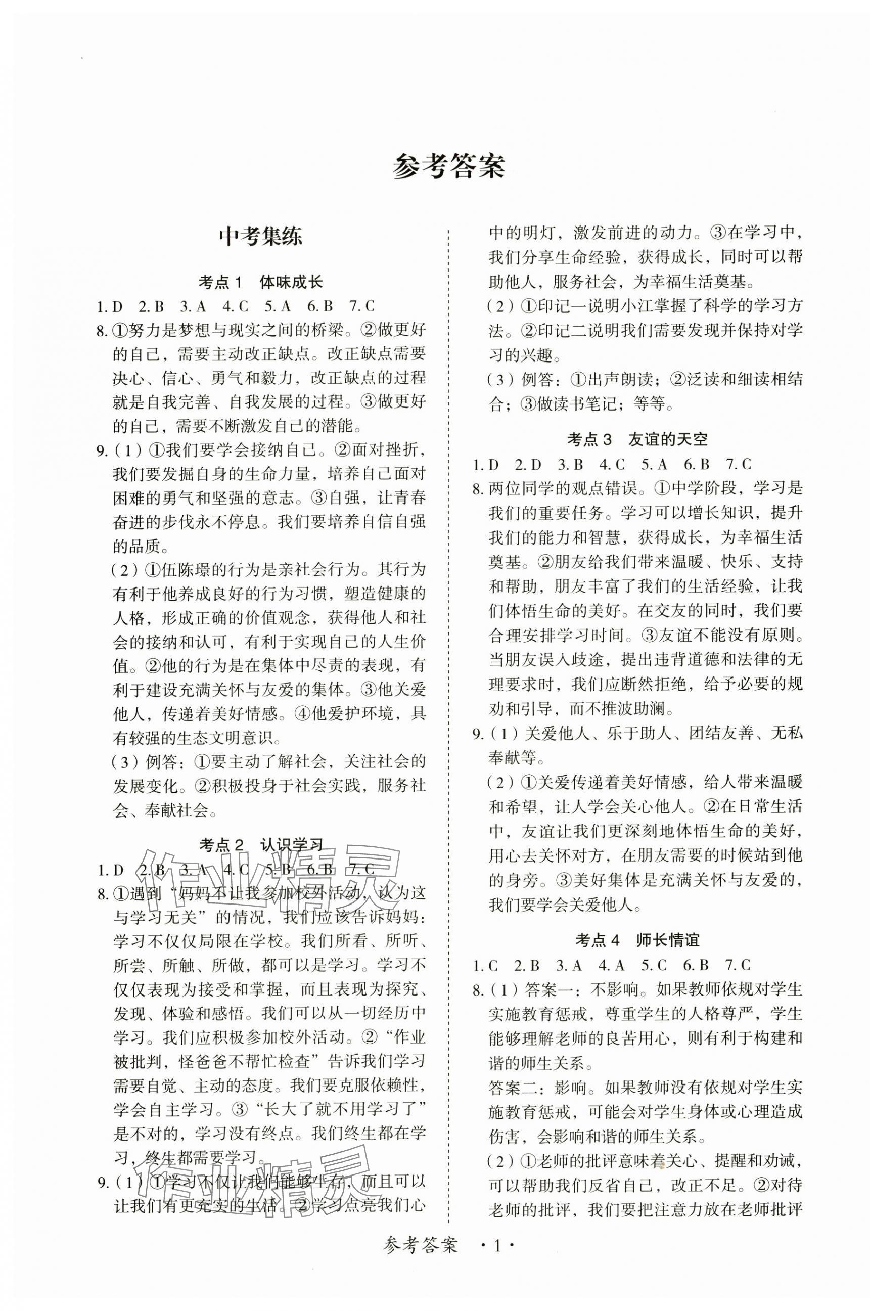 2025年中考新思維道德與法治江西專版 第1頁